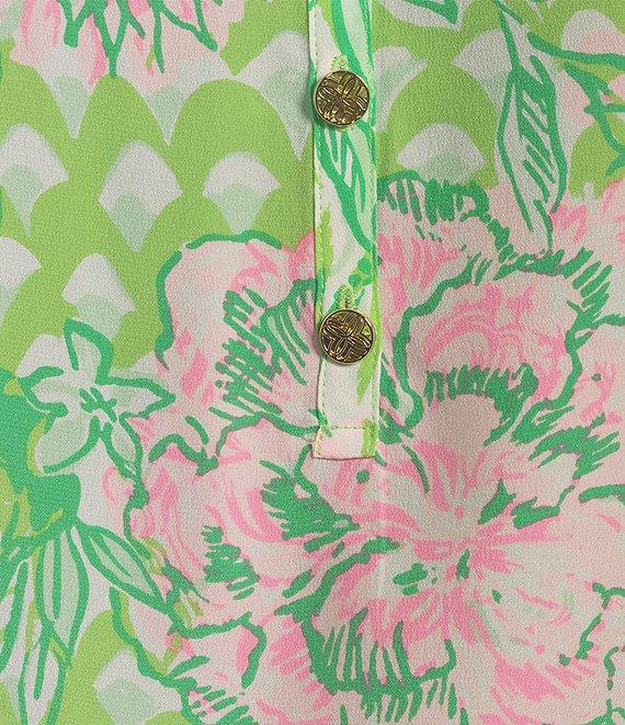 Lilly Pulitzer Elsa Printed Silk V-Neck Sleeveless Blouse Product Image