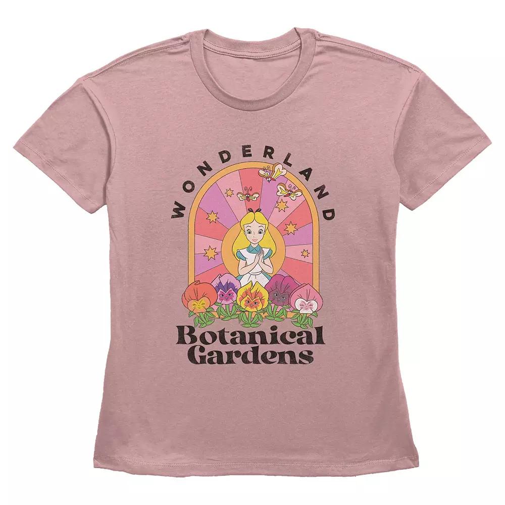 Disney's Alice In Wonderland Botanical Gardens Women's Graphic Tee, Size: XL, Desert Pink Product Image