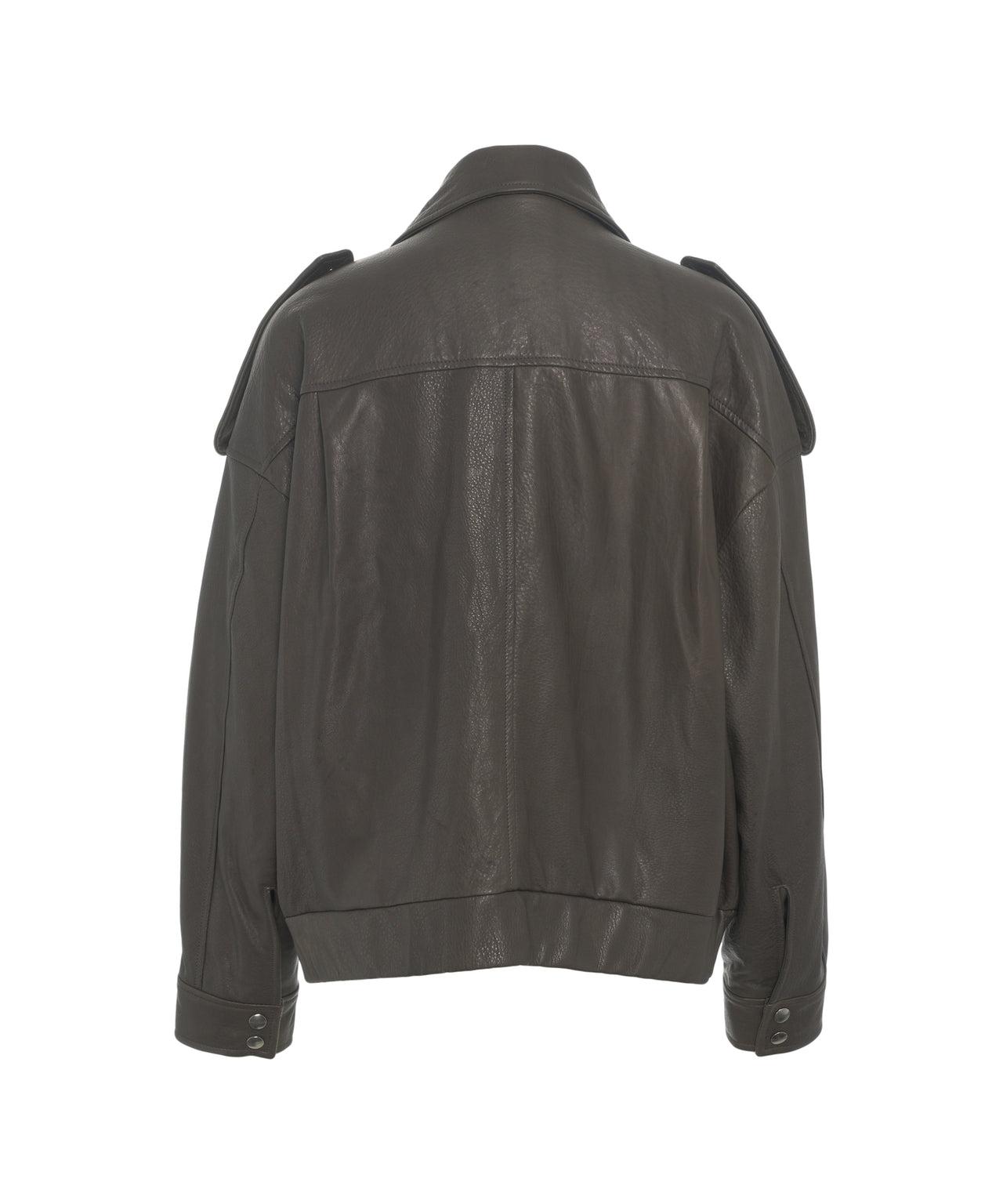 Leather bomber jacket Product Image