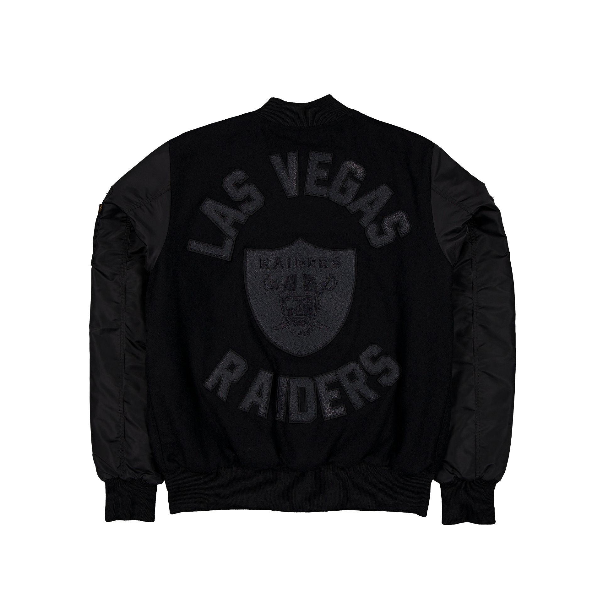 Alpha Industries x Las Vegas Raiders MA-1 Wool Varsity Jacket Black Male Product Image
