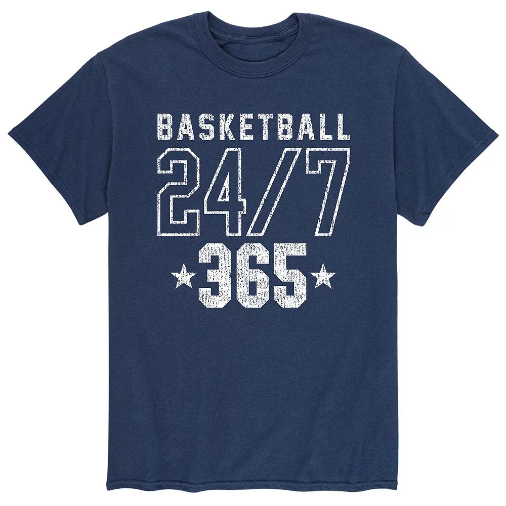 Men's Basketball 24/7 365 Tee, Size: Small, Blue Product Image