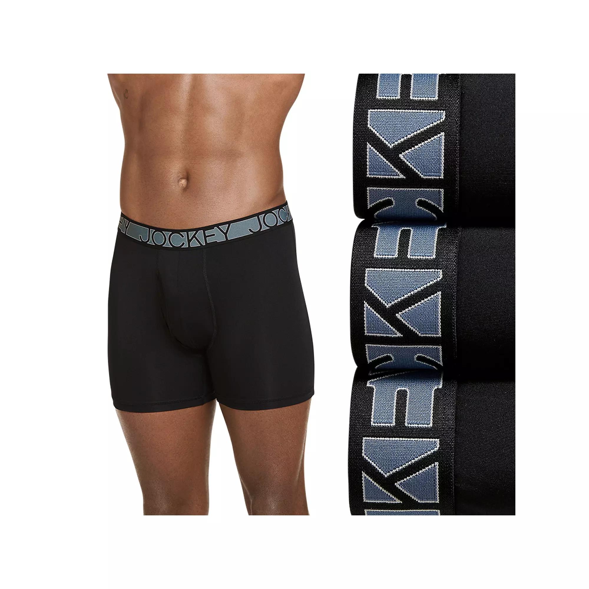 Men's Jockey 3-Pack Active Microfiber 9" Long Leg Boxer Briefs,  Product Image