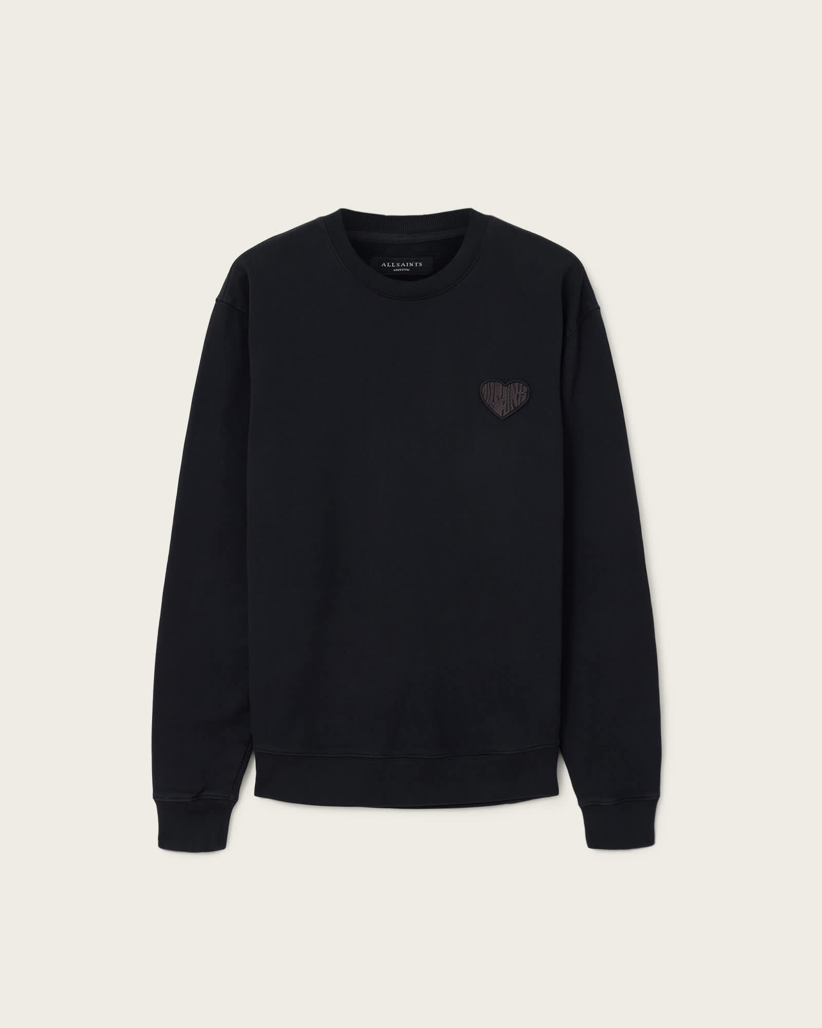 Lover Relaxed Crew Neck Sweater Washed Black | ALLSAINTS US Product Image