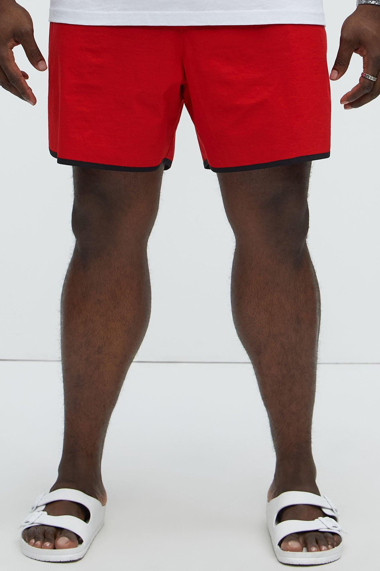 Retro Breeze Swim Mid Trunk - Red Product Image