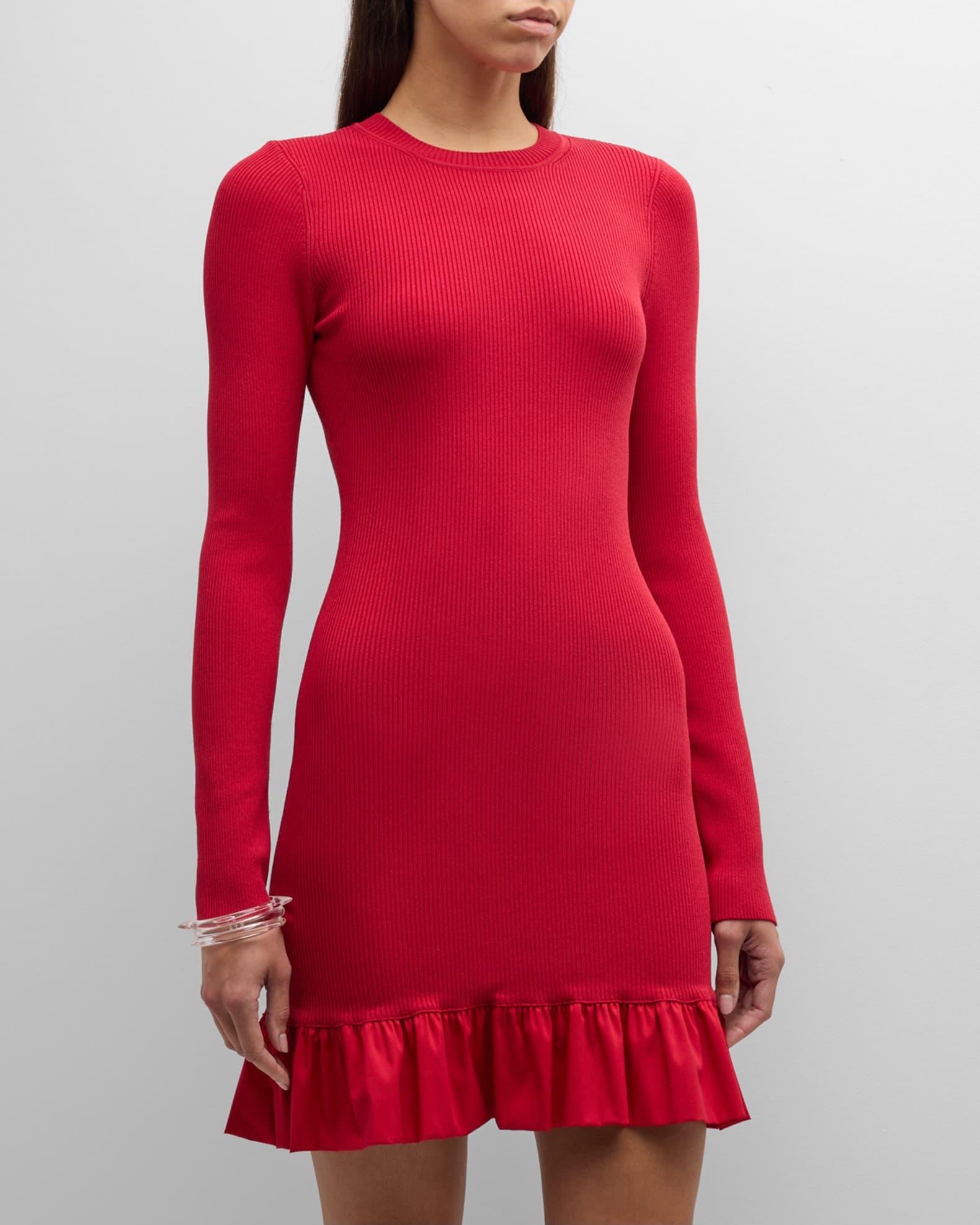 Otto Knit Poplin Combo Mini Dress Product Image