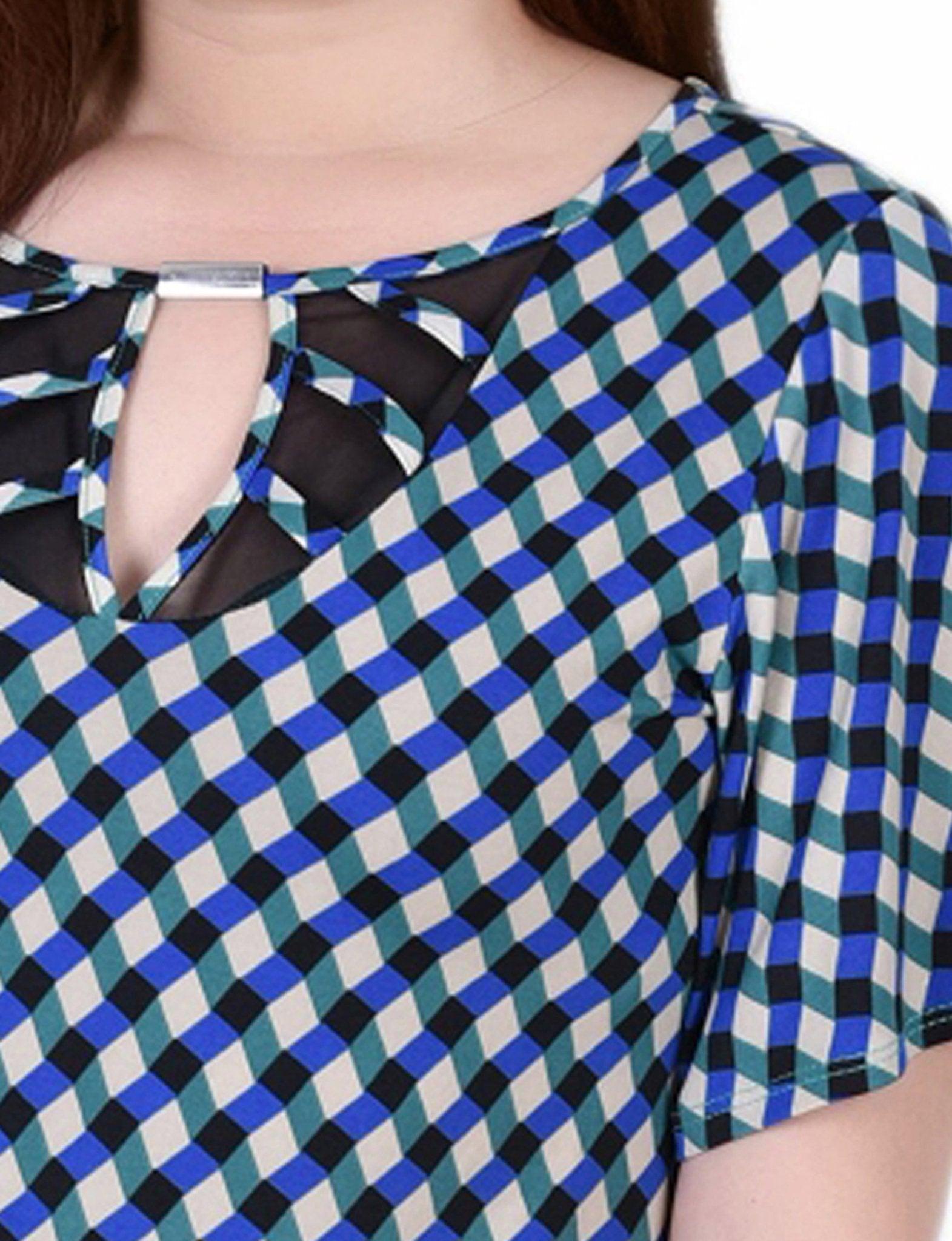 Deep Lake Limoges 3/4 Sleeve Blouse With Necklace - Petite Product Image