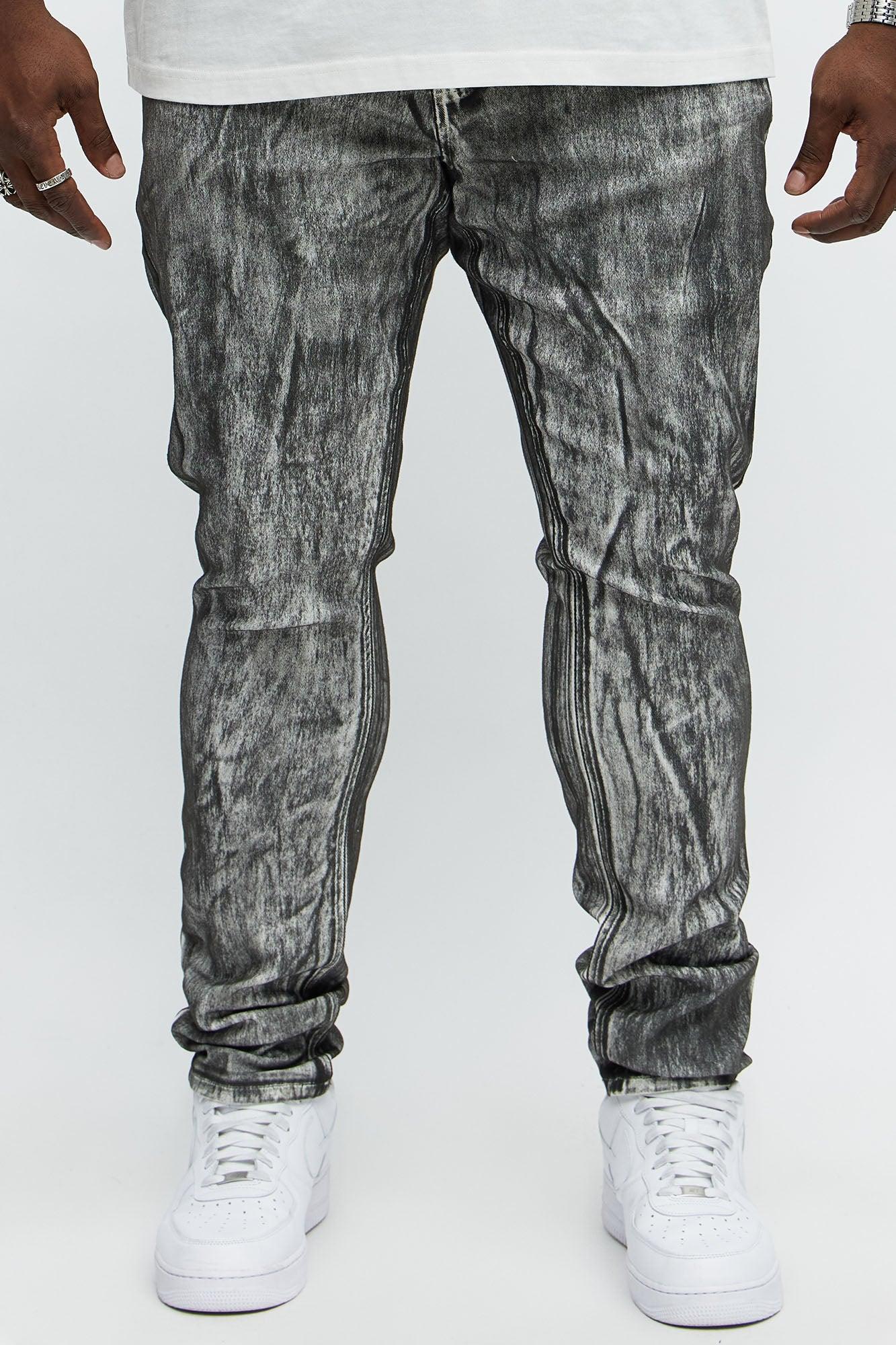 Stick Around Stacked Skinny Jeans - Grey/Smoke Male Product Image