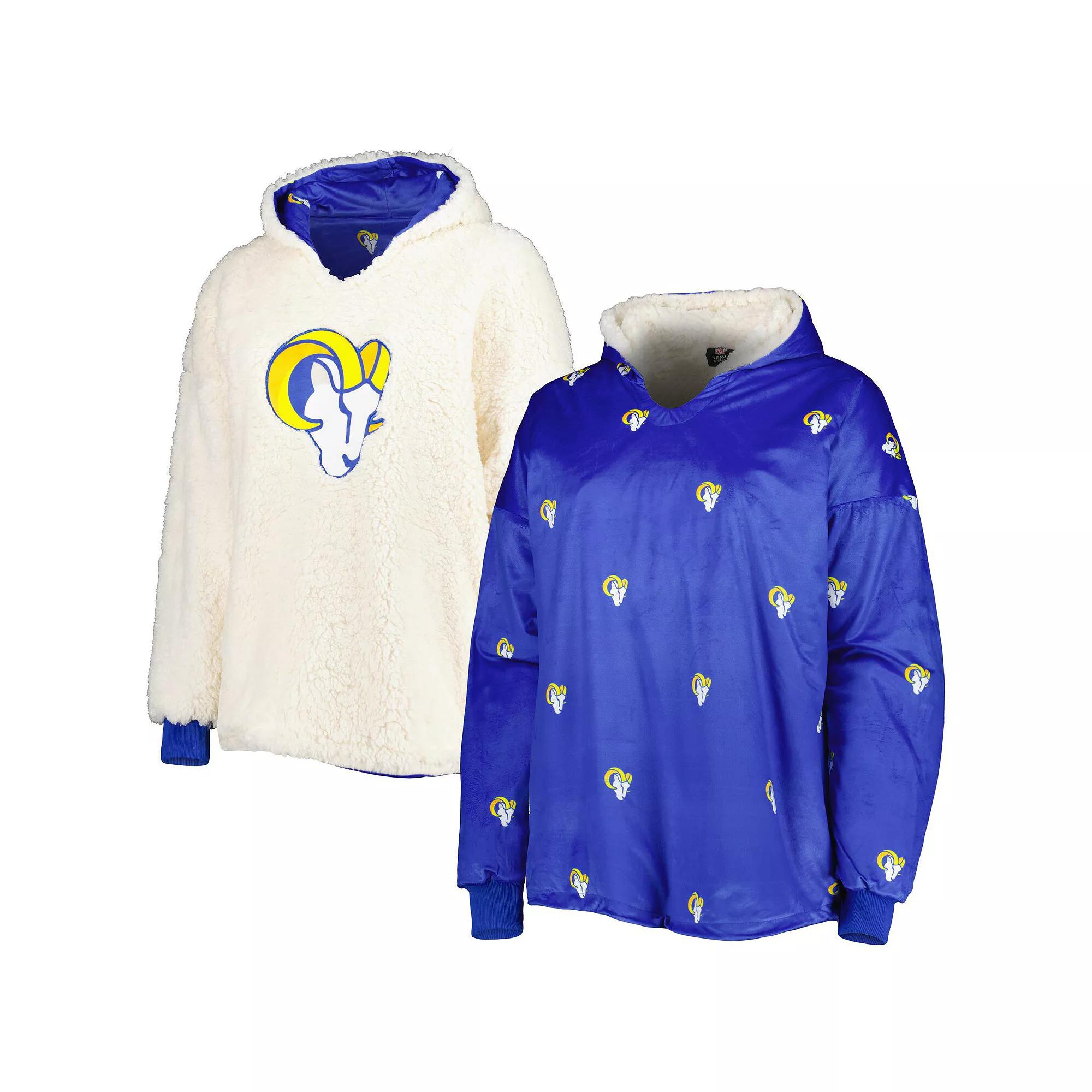 Women's FOCO Royal/White Los Angeles Rams Repeat Print Reversible Hoodeez, Blue Product Image