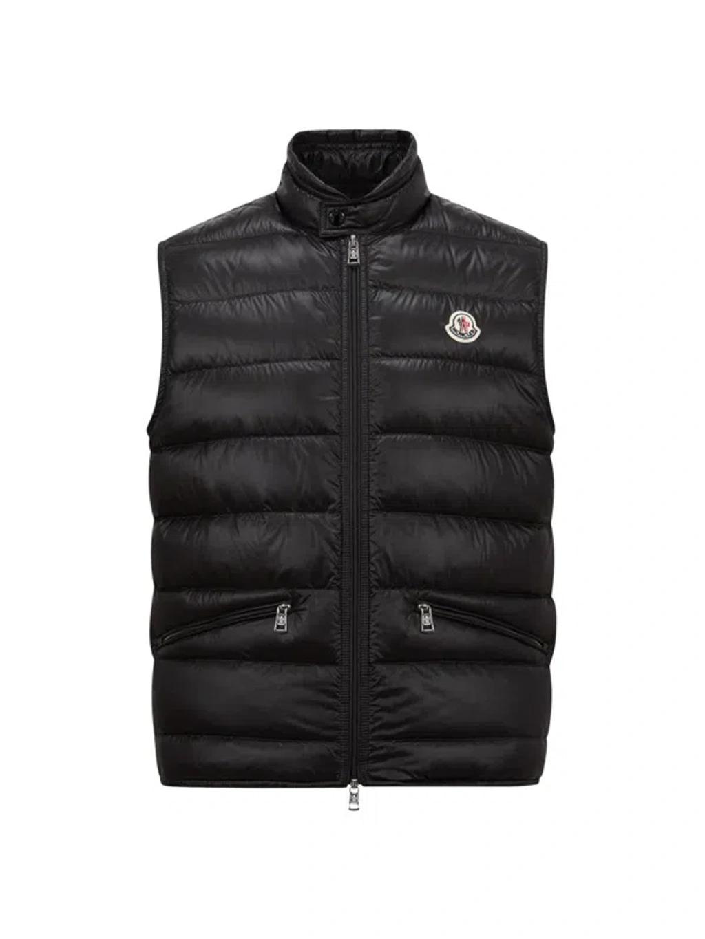 MONCLER High Collar Puffer Quilted Sleeveless Jacket In Black Product Image