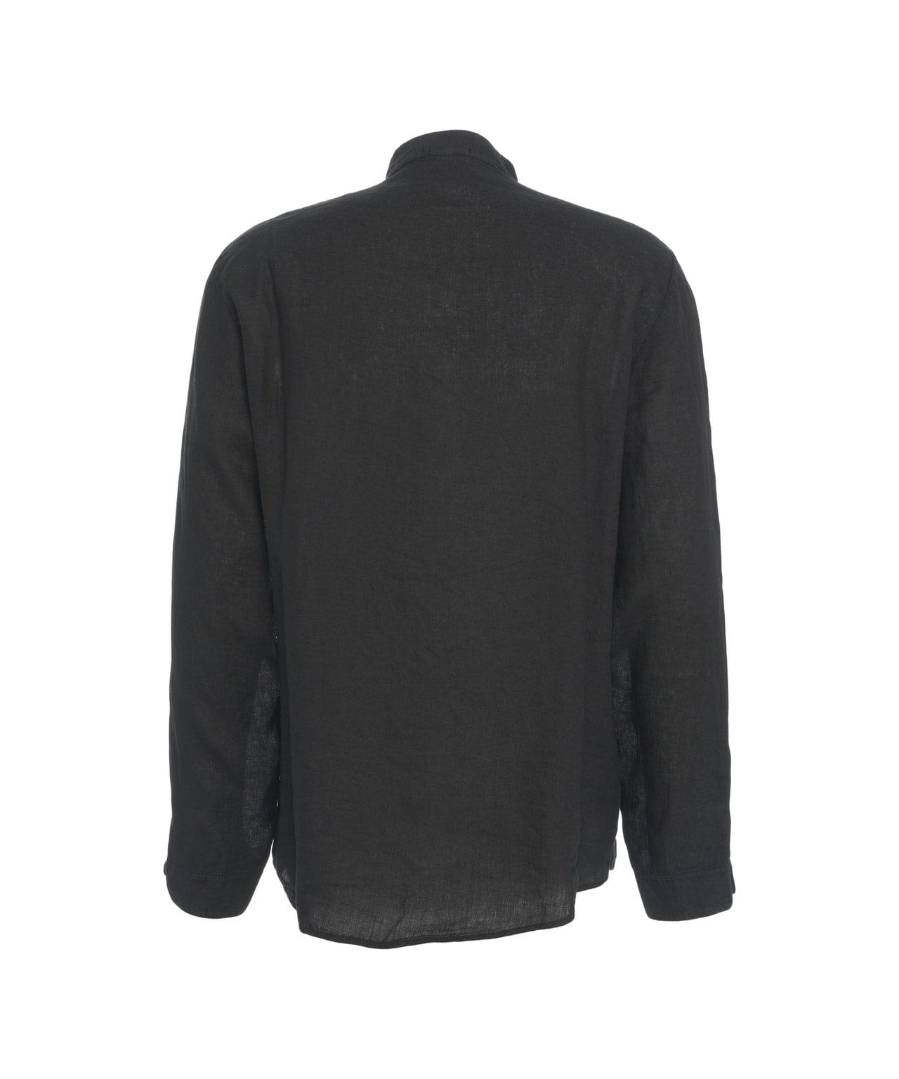 Linen shirt with mandarin collar Product Image