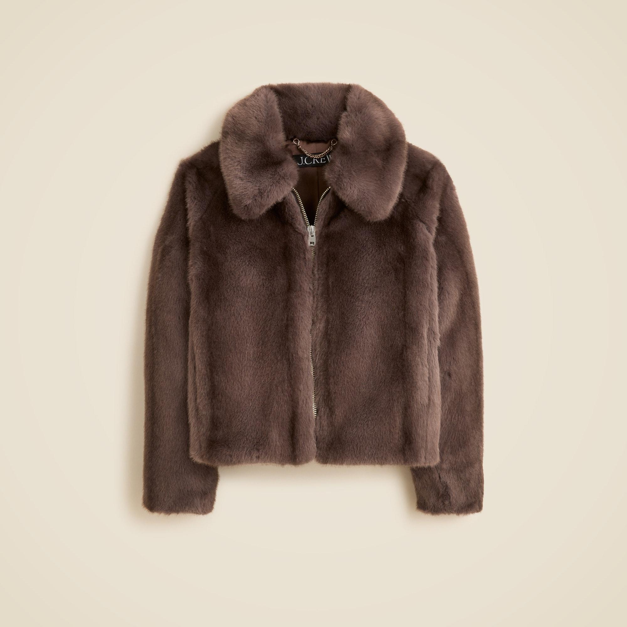 Zip-up jacket in faux fur Product Image
