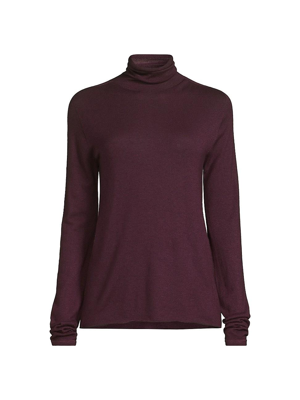 Womens Mashine-Washable Cashmere Long-Sleeve Turtleneck Sweater Product Image