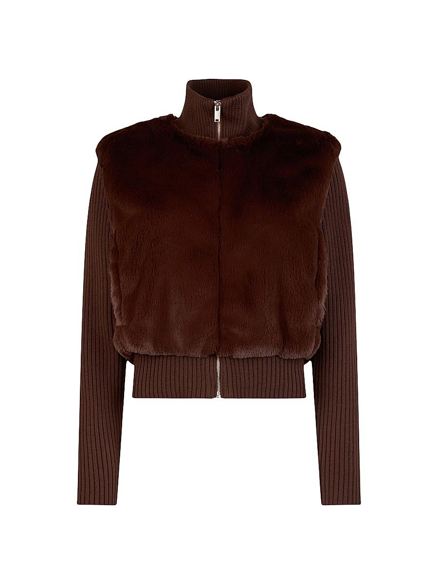 Womens Dua Bunny Faux Fur Zip Sweater Product Image