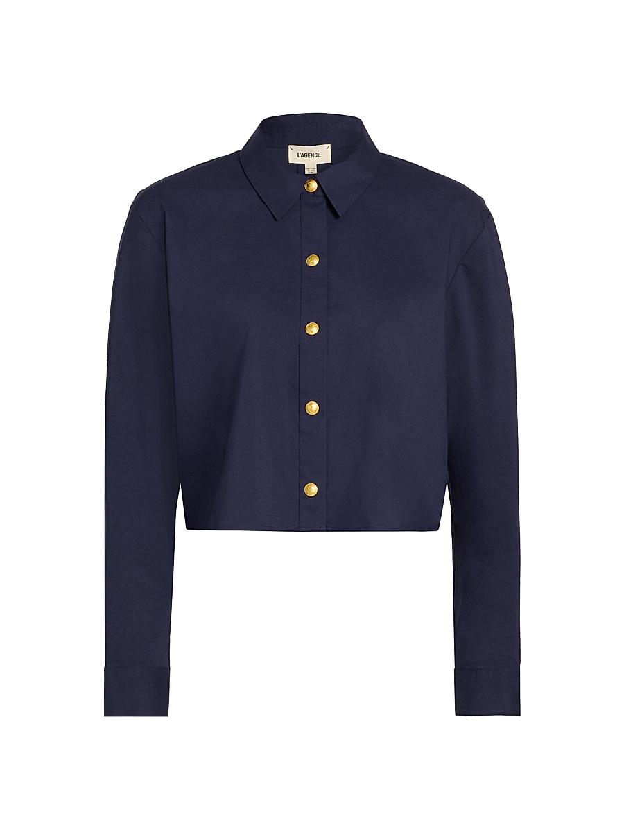 Womens Cosette Crop Hi-Low Shirt Product Image