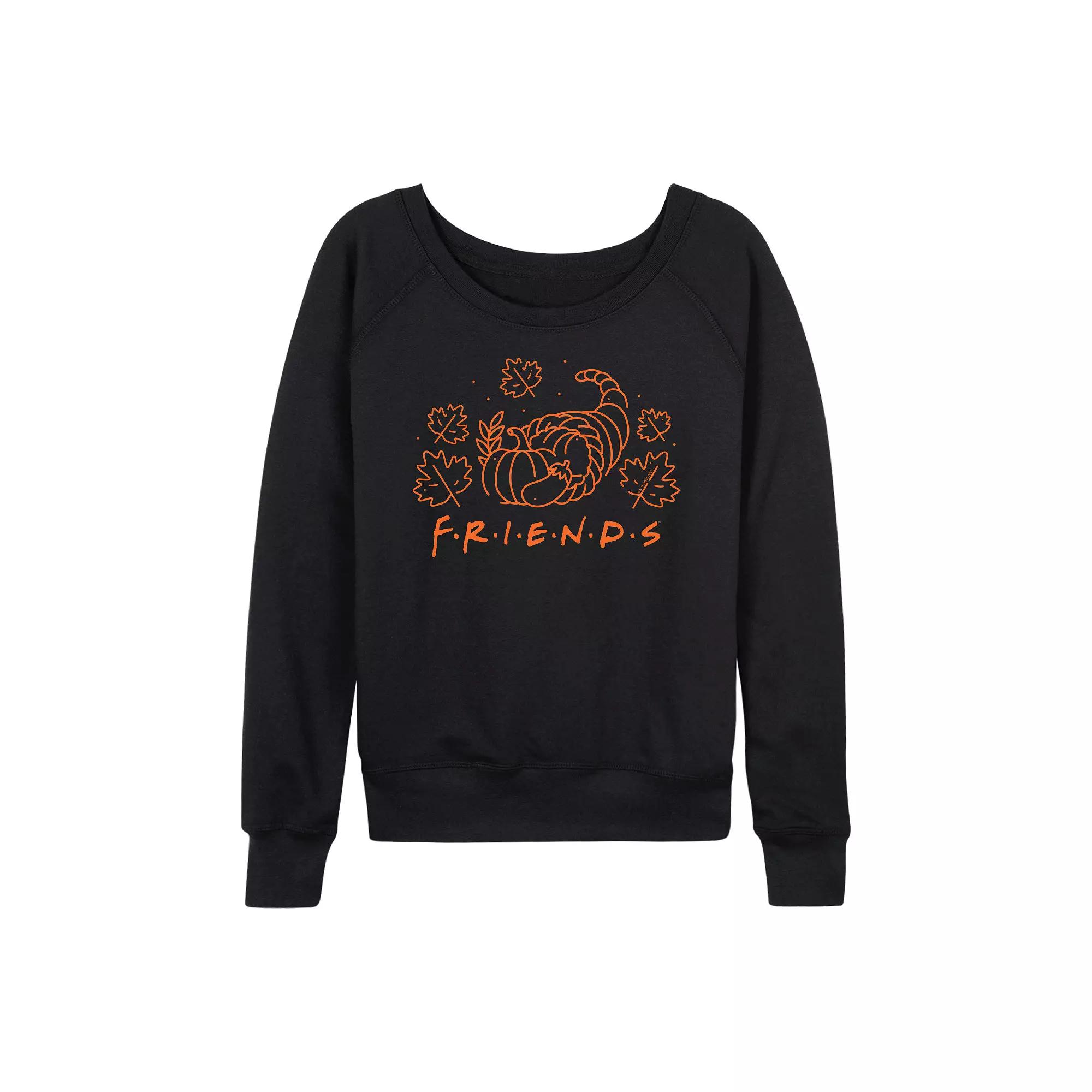 Women's Friends Logo Snowflakes French Terry Long Sleeve Tee,  Product Image