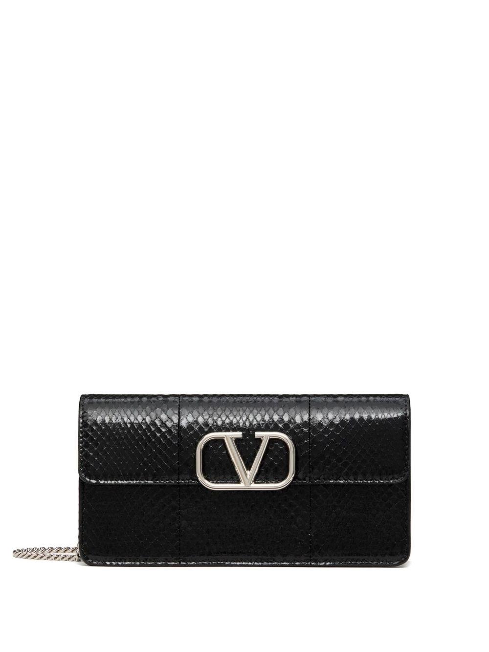 VLogo Signature leather chain wallet Product Image