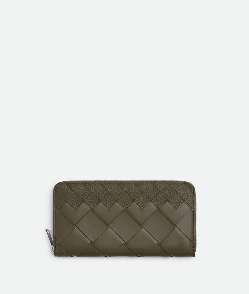 Men's Intrecciato Zip Around Wallet in Cypress Product Image