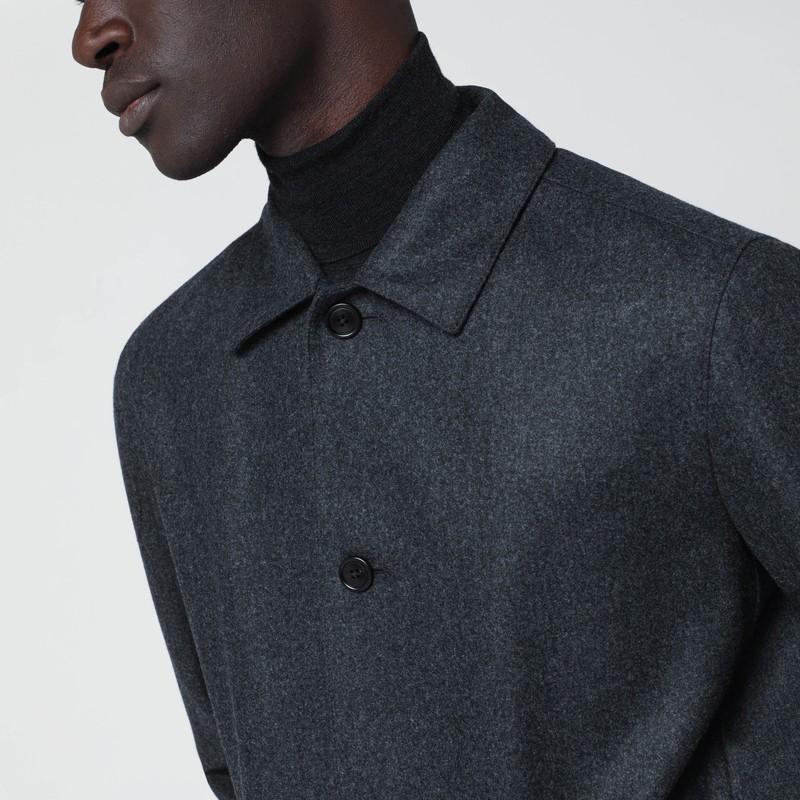 ZEGNA Wool Jacket Featuring Long Sleeves And Pockets In Blue Product Image
