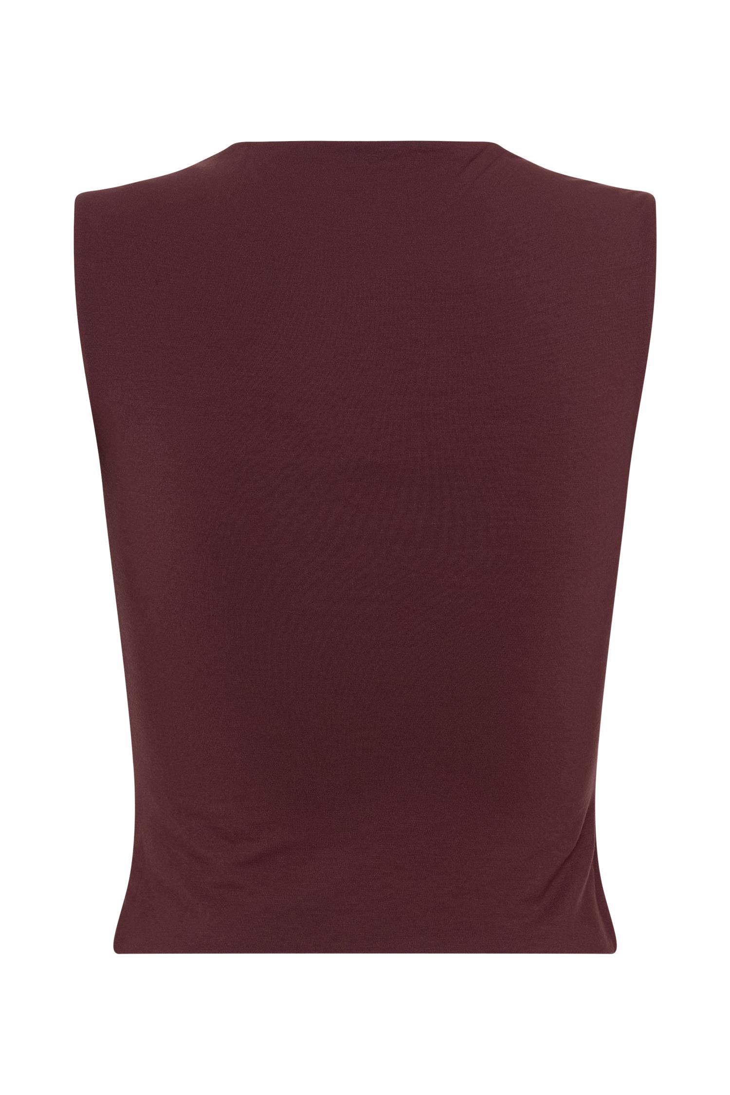 Tatianna Lace Trim Modal Top - Mahogany Product Image