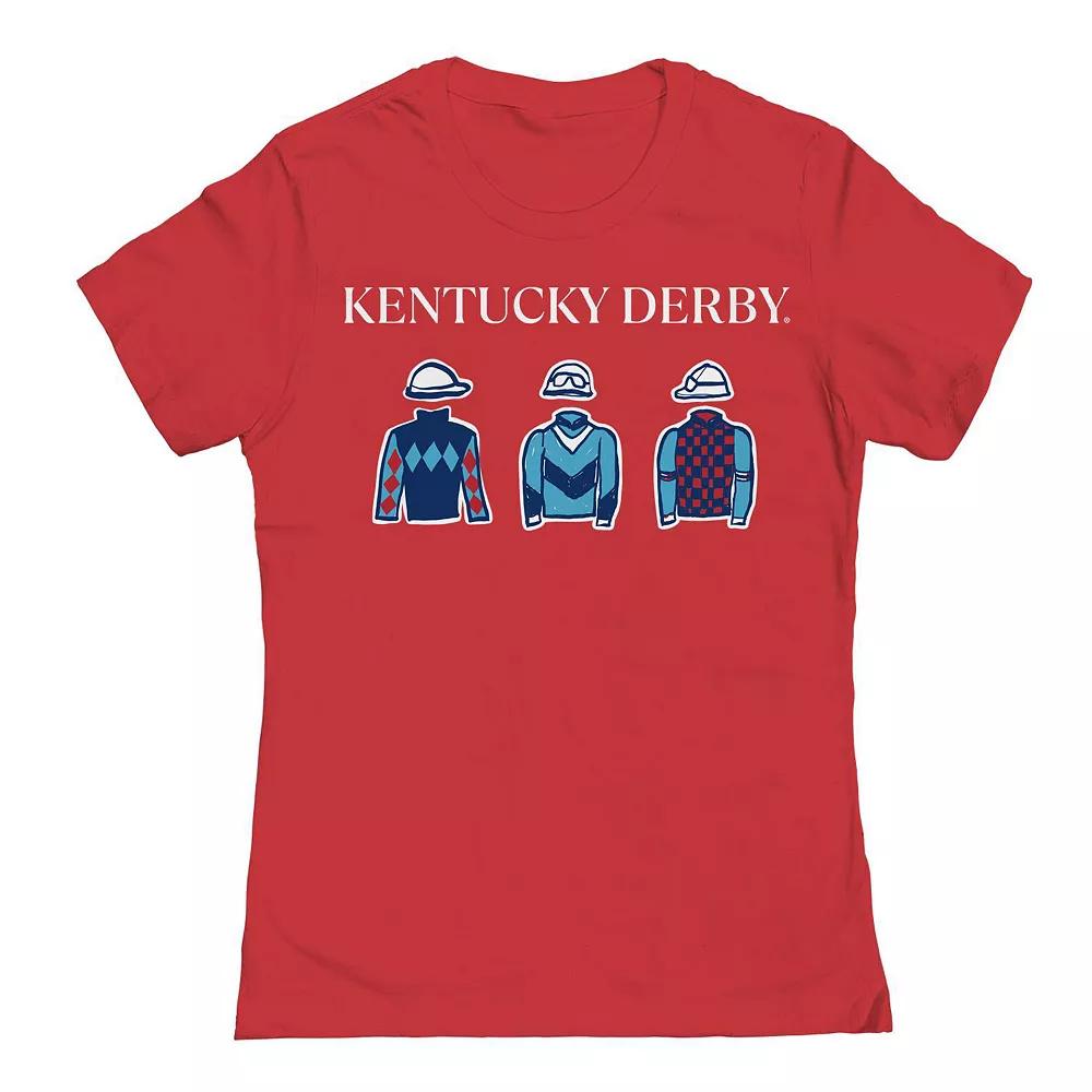 Juniors' Rider Clothes Pattern Red Kentucky Derby Graphic T-Shirt, Women's,  Product Image