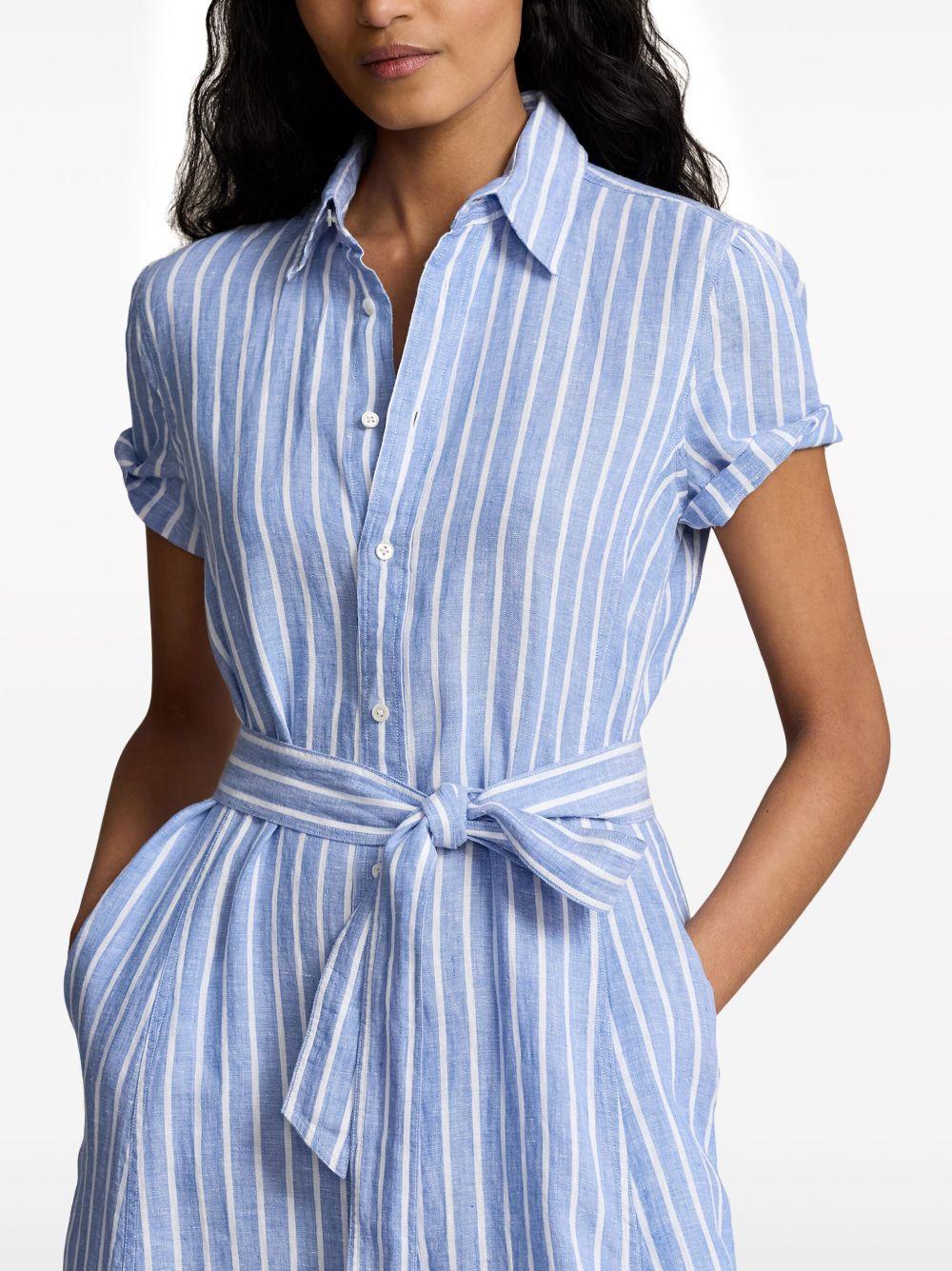 striped linen shirt-dress Product Image