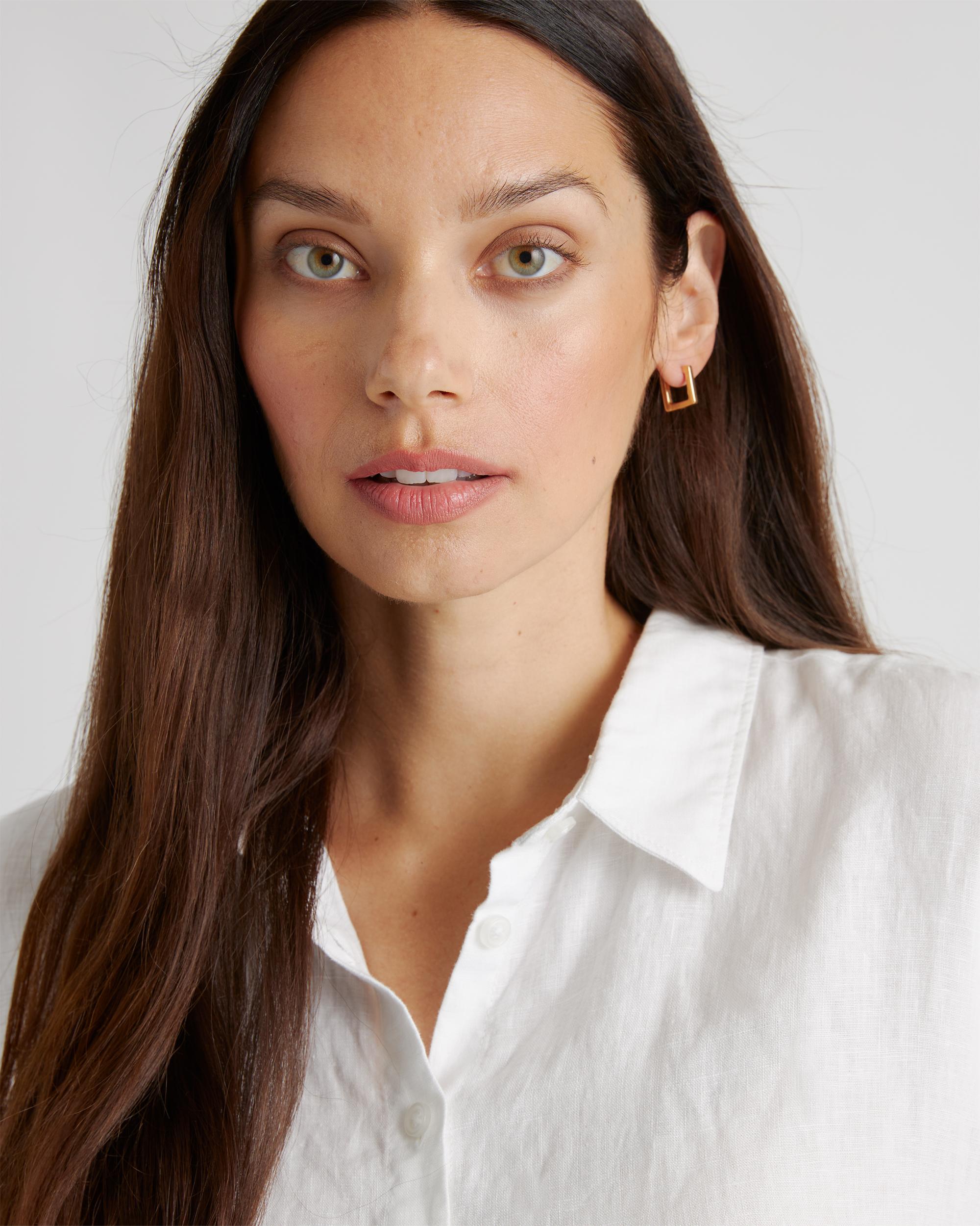 Quince | Women's 100% European Linen Maternity Long Sleeve Shirt Size XS Product Image