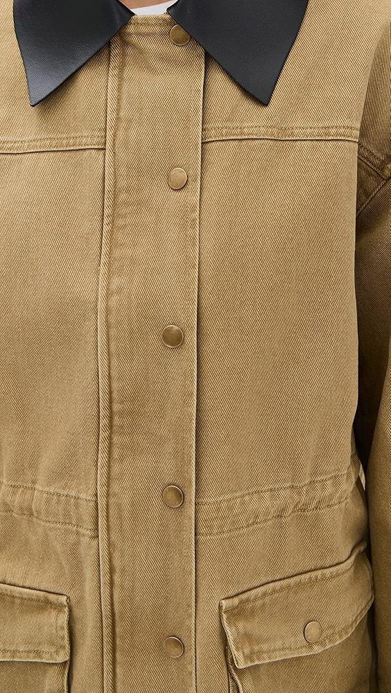 Pixie Market Faux Leather Collar Barn Jacket | Shopbop Product Image