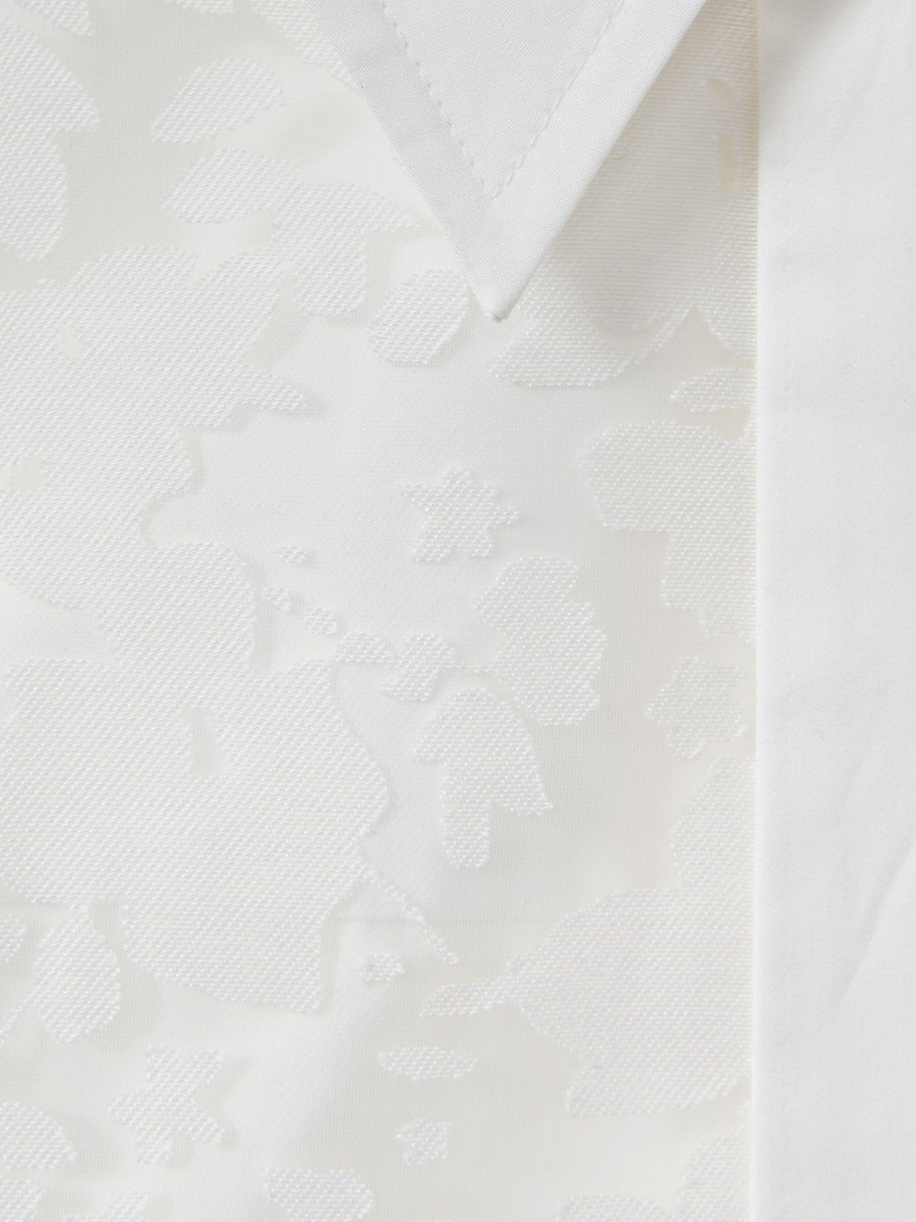 Cotton Burnout Floral Shirt in Ivory Product Image