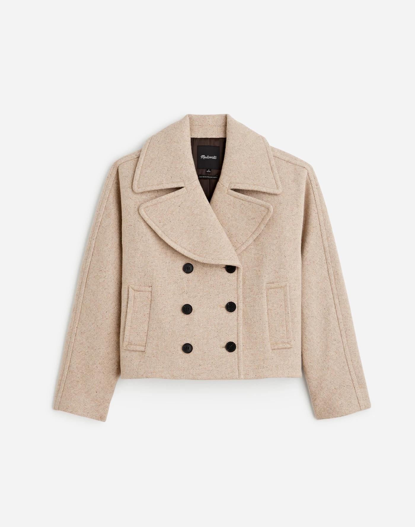 Oversized-Collar Short Peacoat Product Image