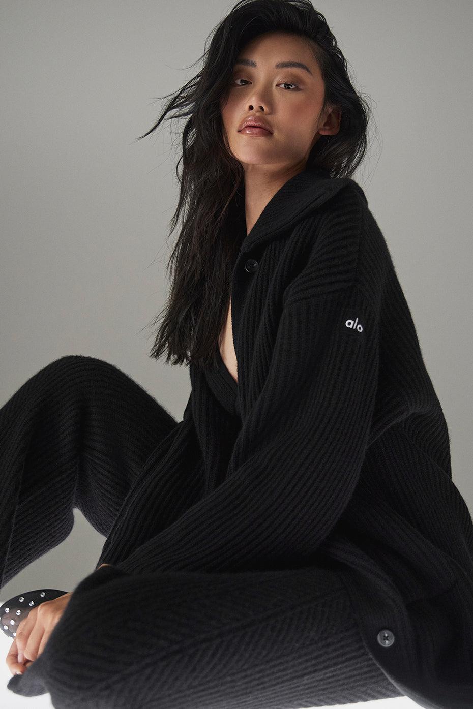 Cashmere Northstar Long Cardigan - Black Product Image