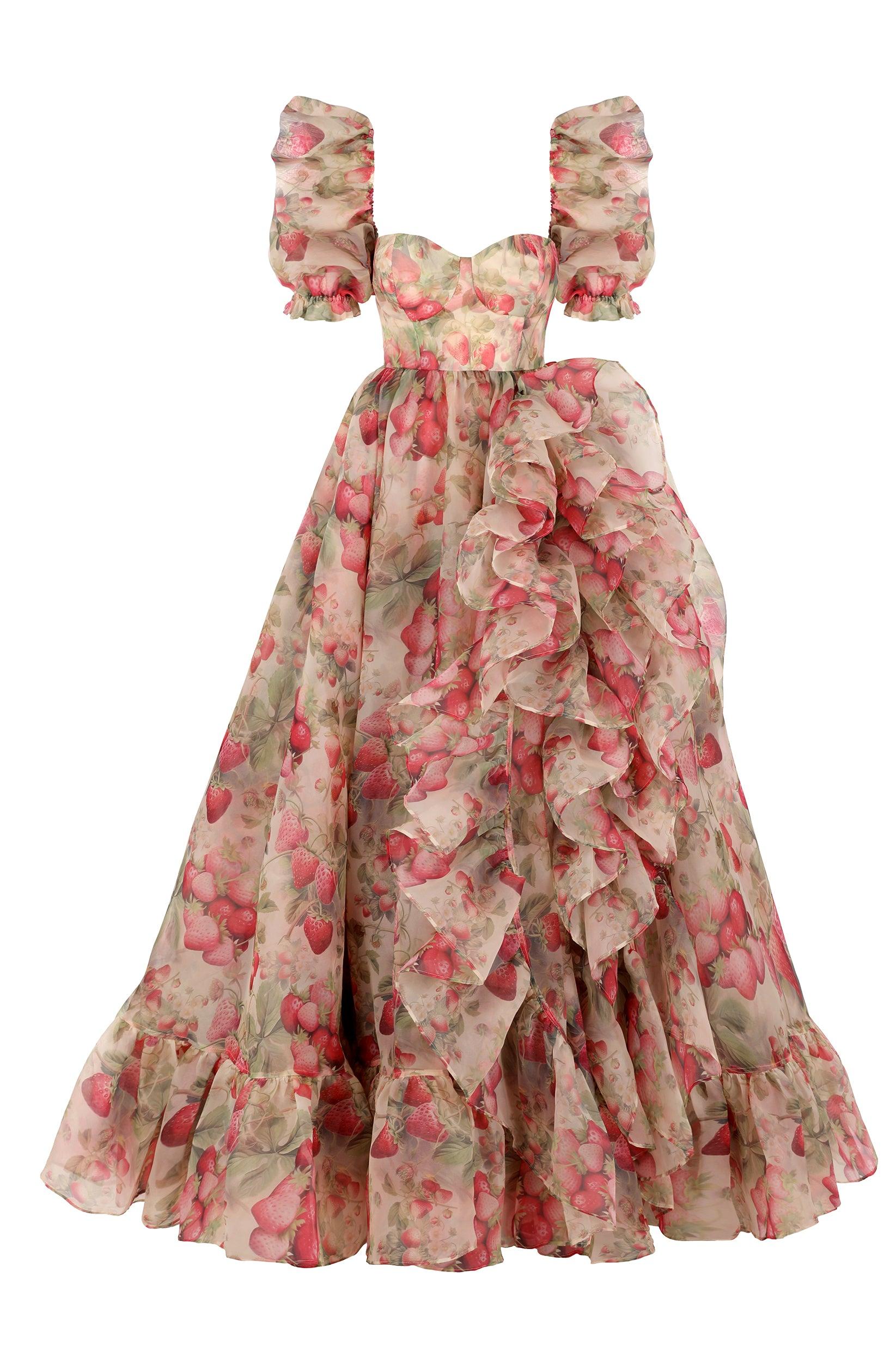 The Strawberry Cream In Bloom Bridal Gown Product Image