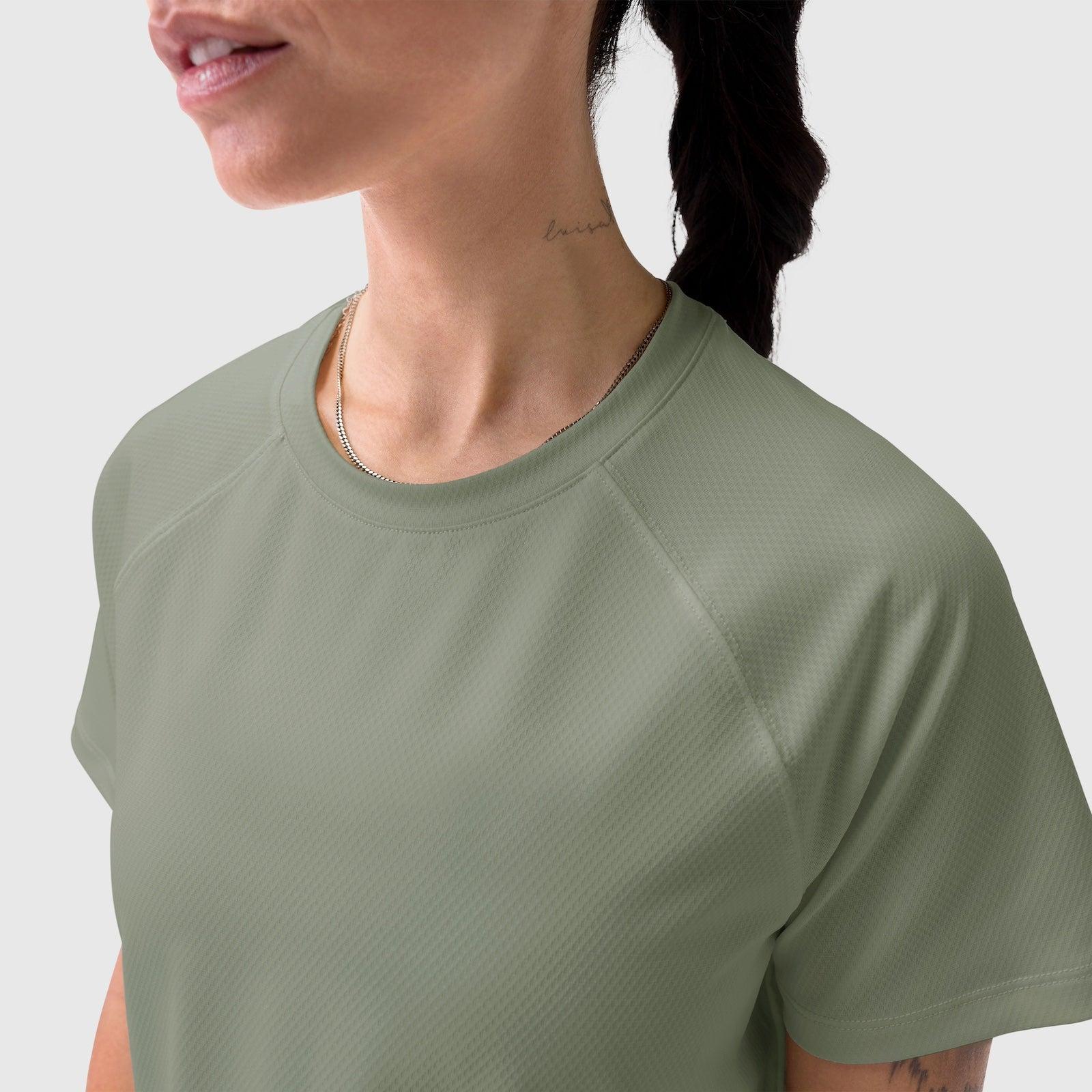 W018. AeroSilver® Cropped Tee - Sage Product Image