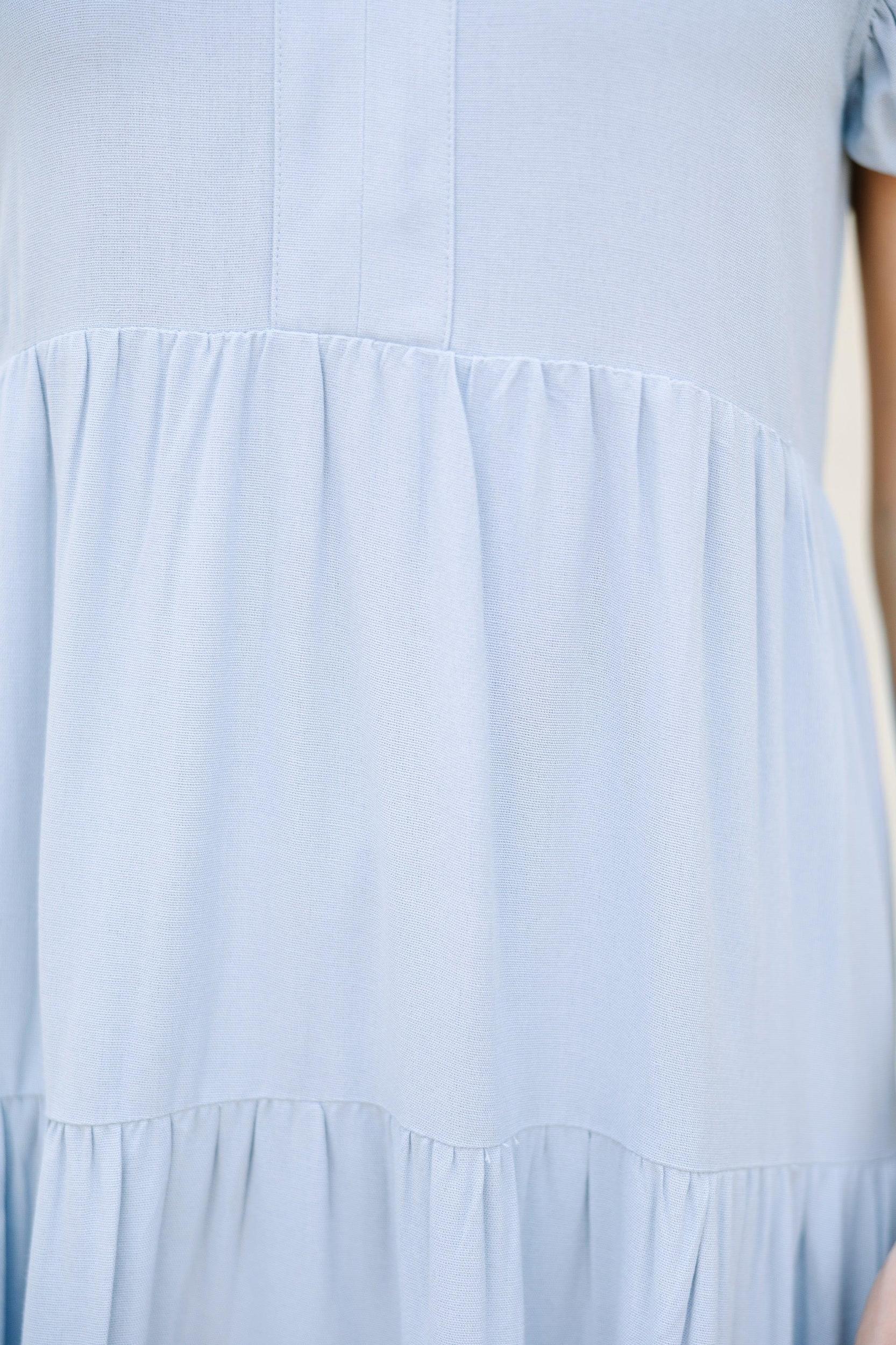Make It Your Own Light Blue Tiered Dress Female Product Image