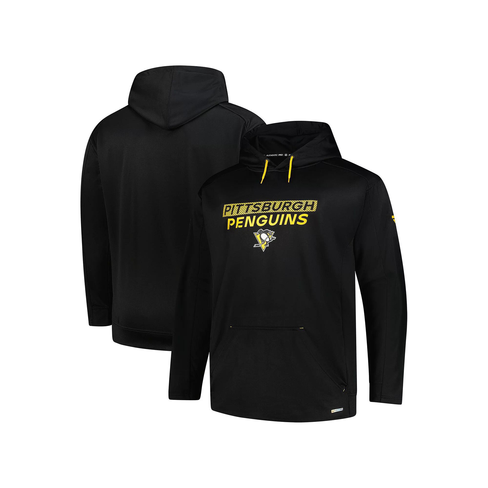 Men's Fanatics Black Pittsburgh Penguins Authentic Pro Big & Tall Pullover Hoodie,  Product Image
