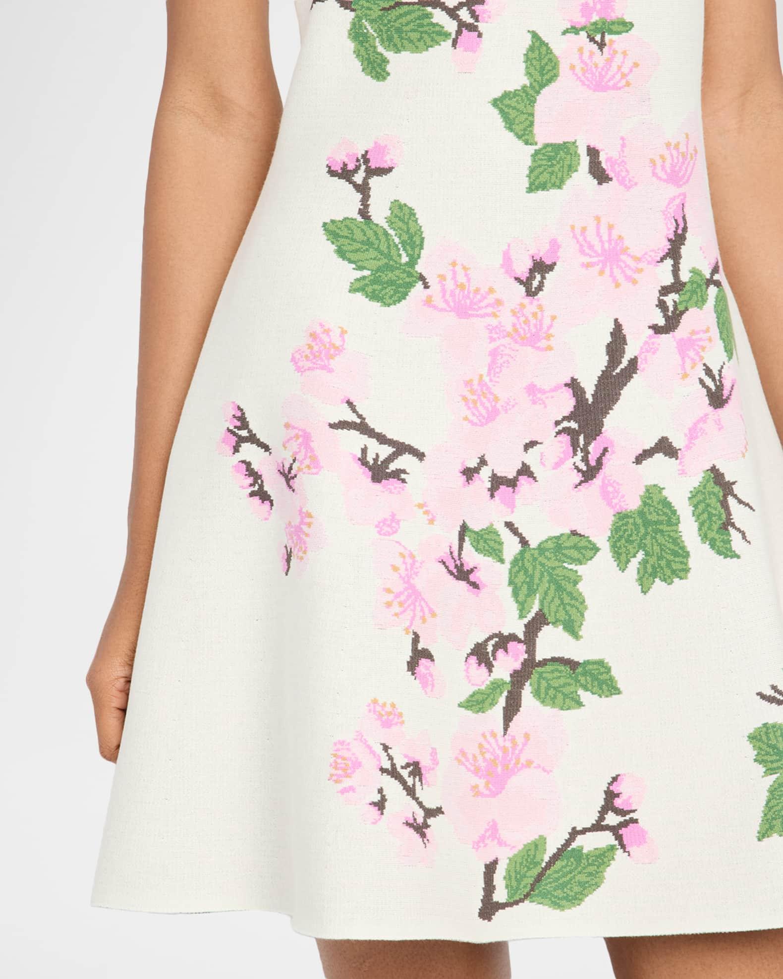 Cherry Blossom Knit Fit-And-Flare Mini Dress Product Image