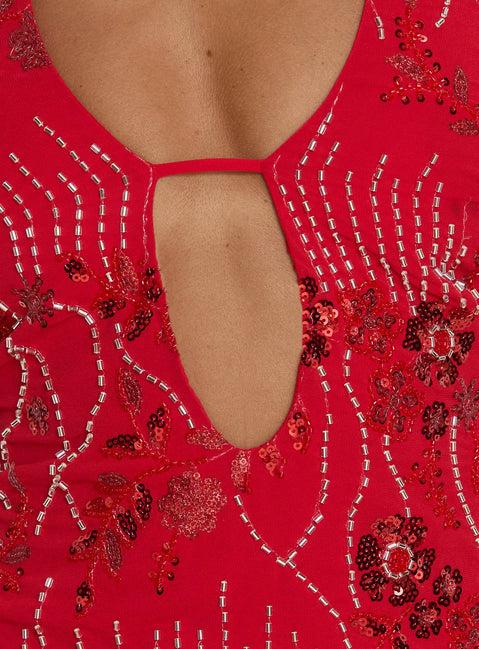 Telenova Halter Mini Dress Red Product Image