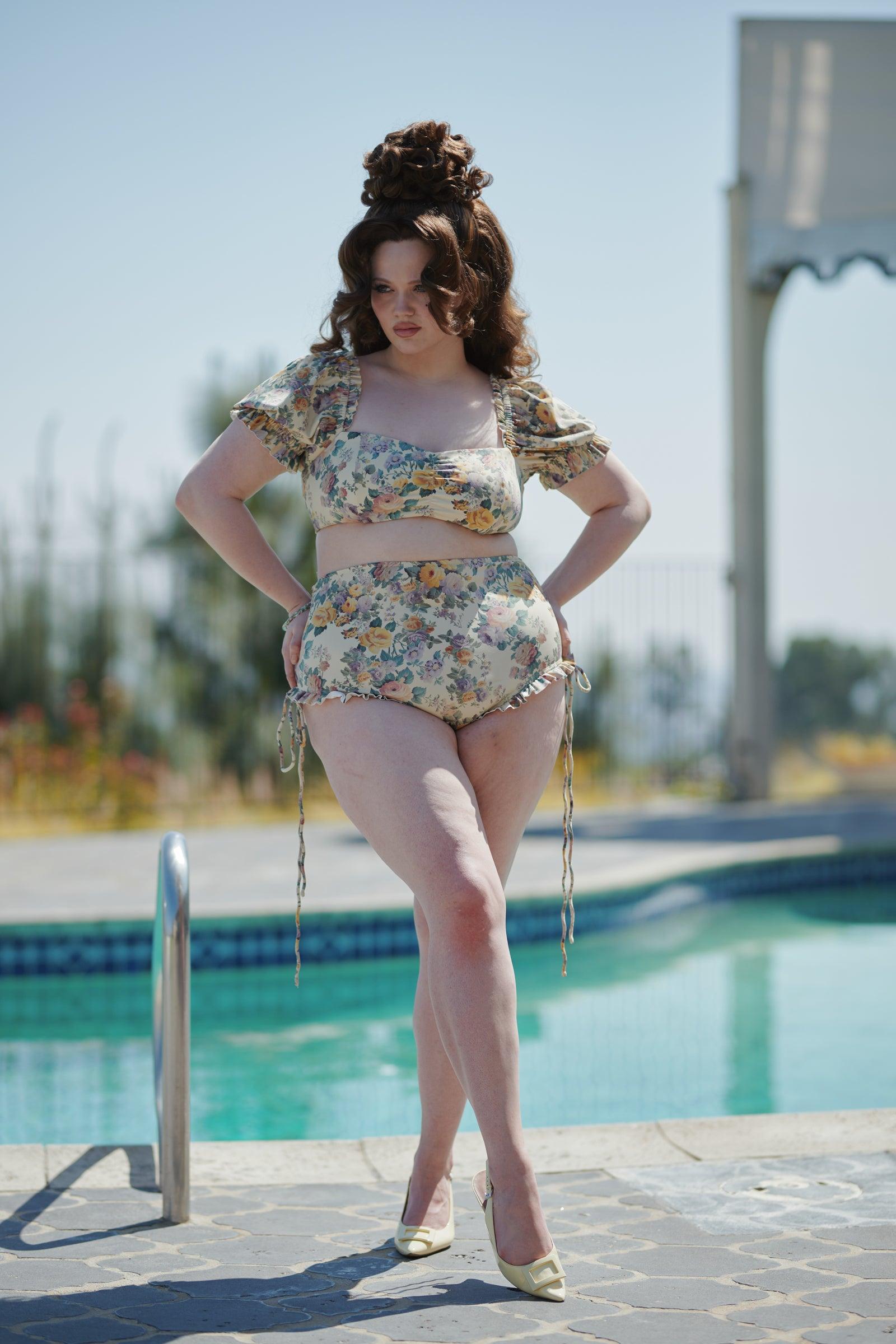 The Blonde Floral Babydoll Bikini Top Product Image