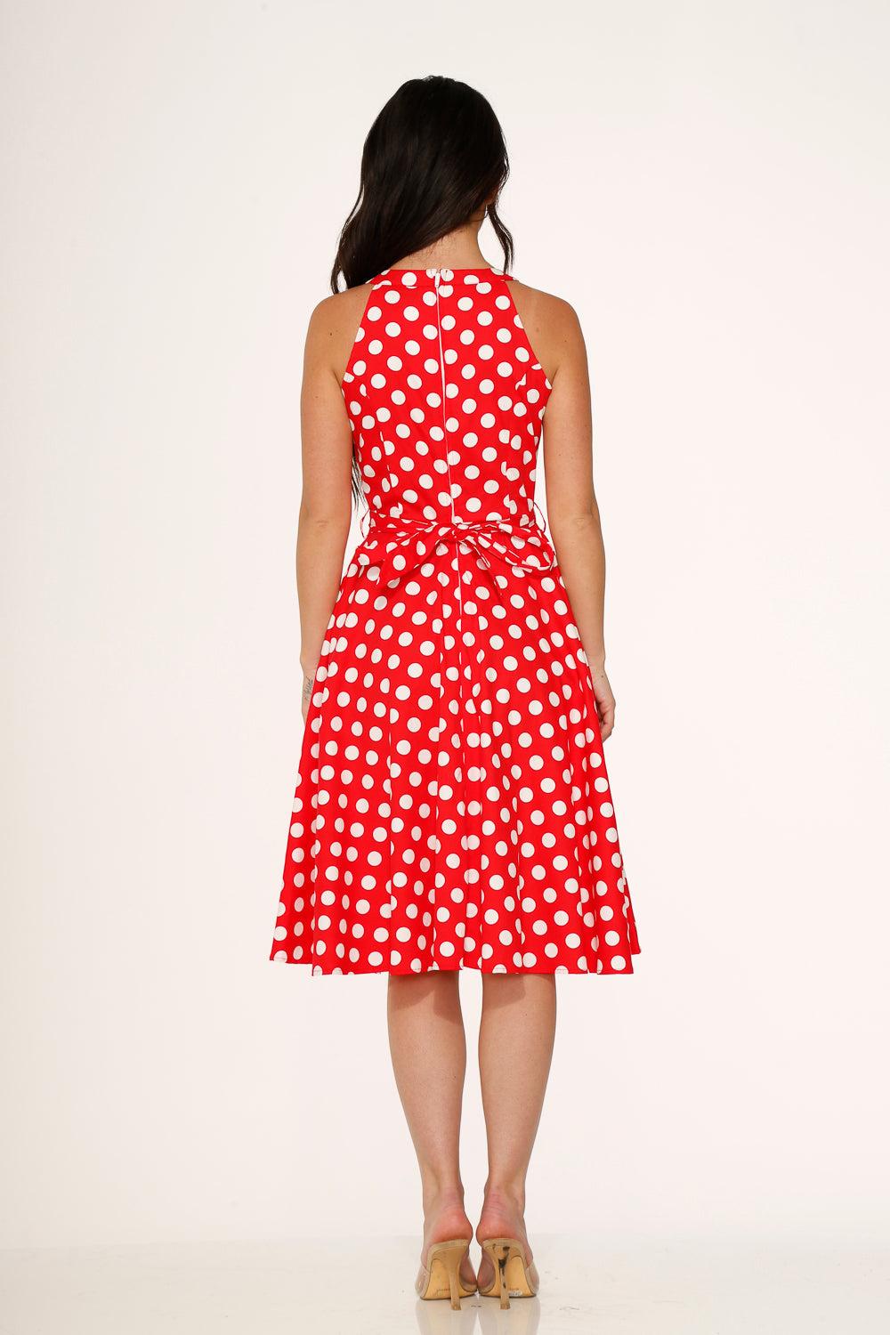 Red Polka Dot Swing Dress Product Image
