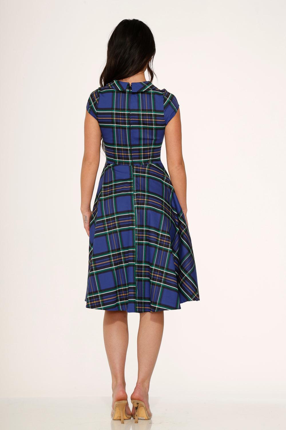Blue Plaid Swing Dress Product Image