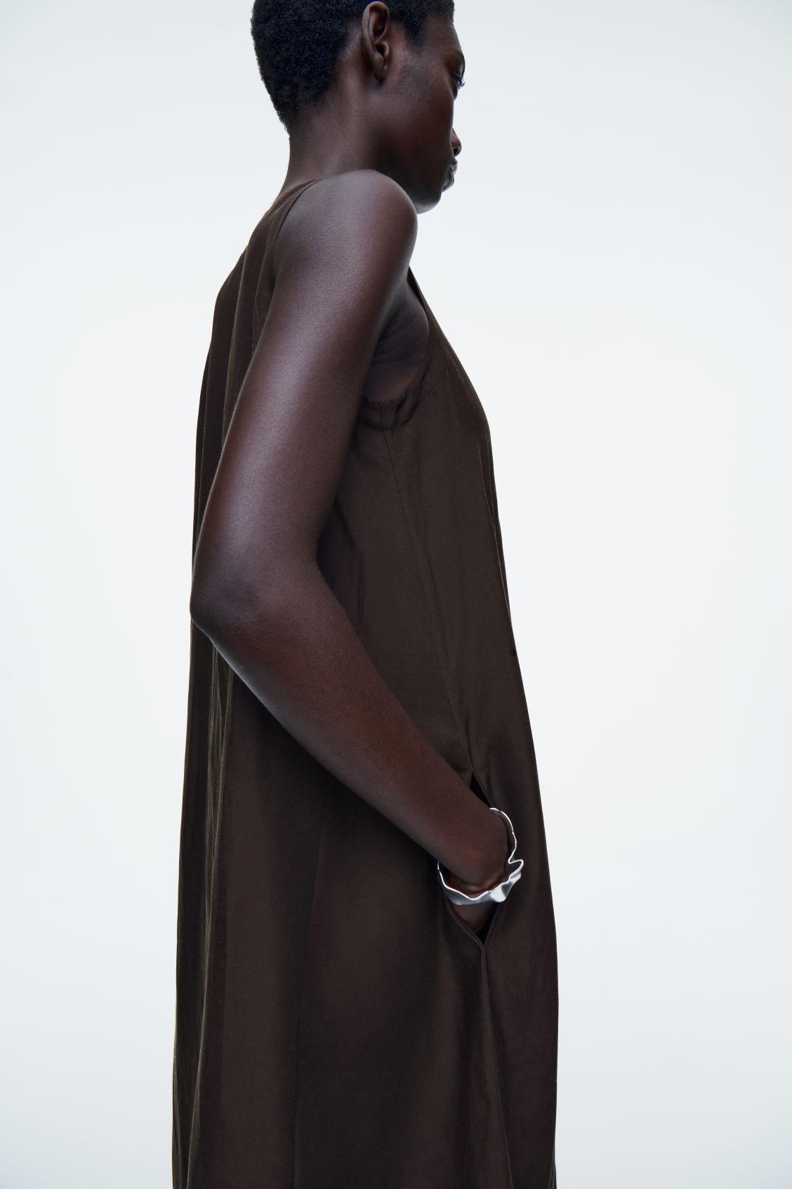 A-LINE LINEN-BLEND MAXI DRESS Product Image