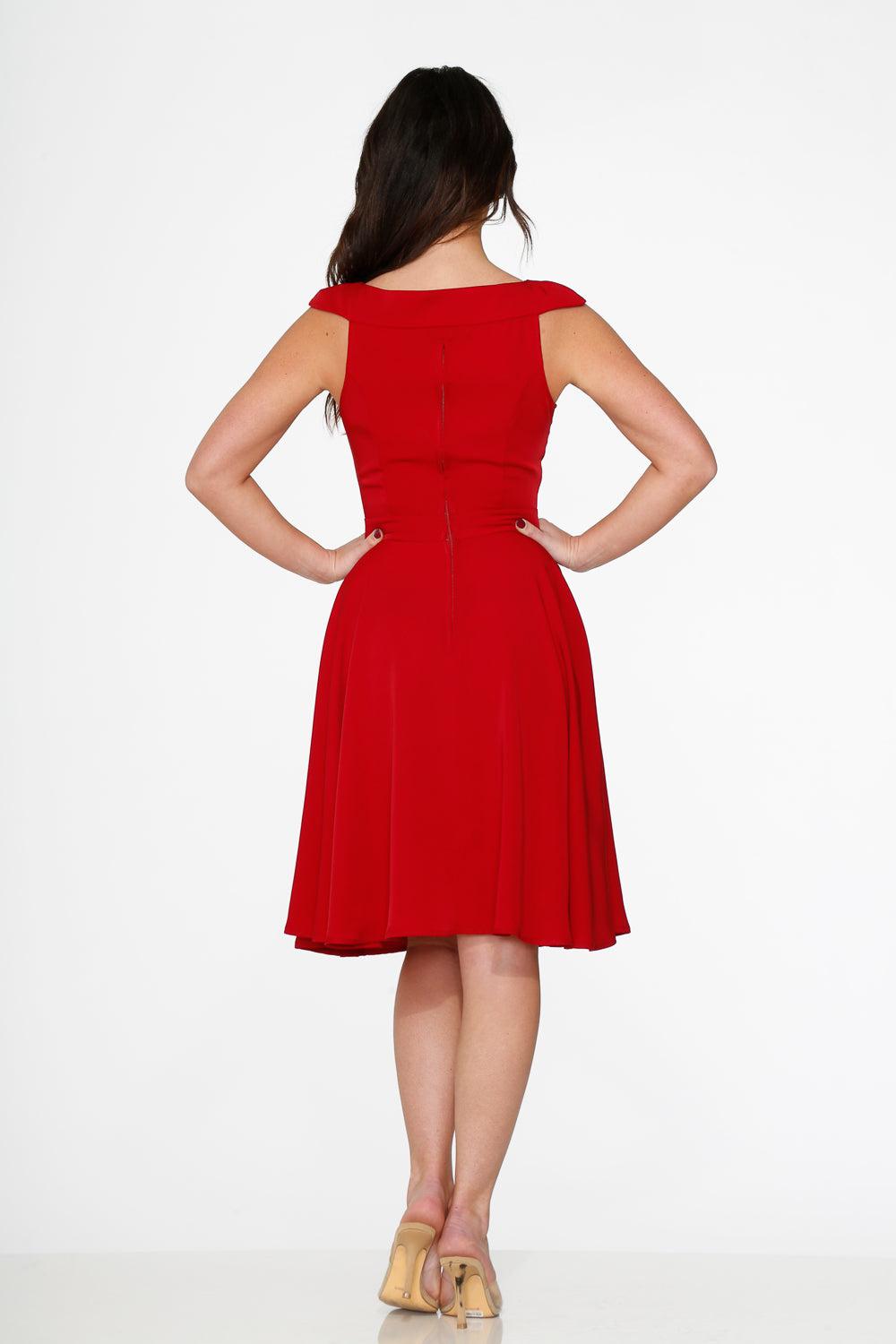 Red Occasional Swing Dress Product Image