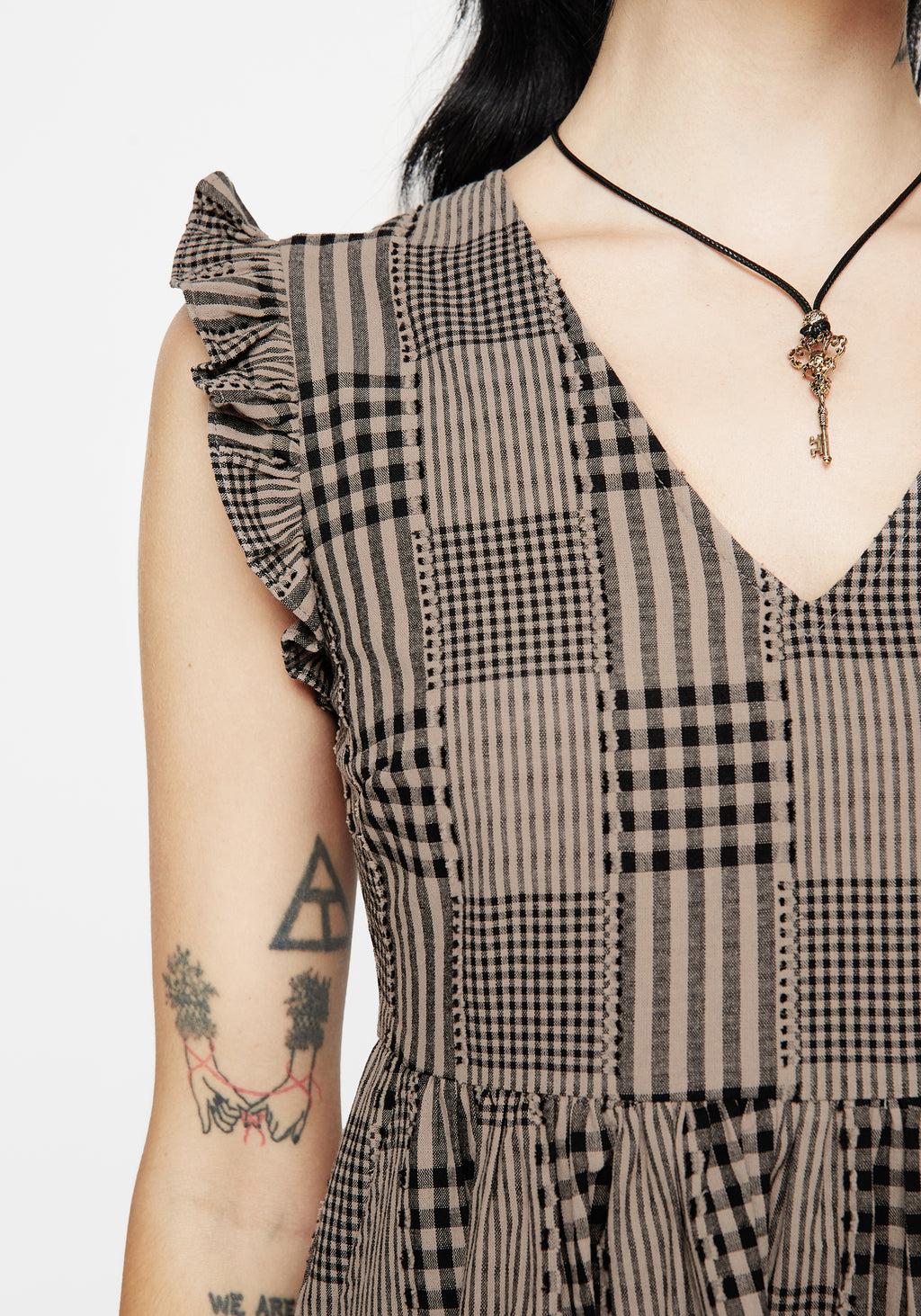 Mabel Check Mini Skater Dress Product Image