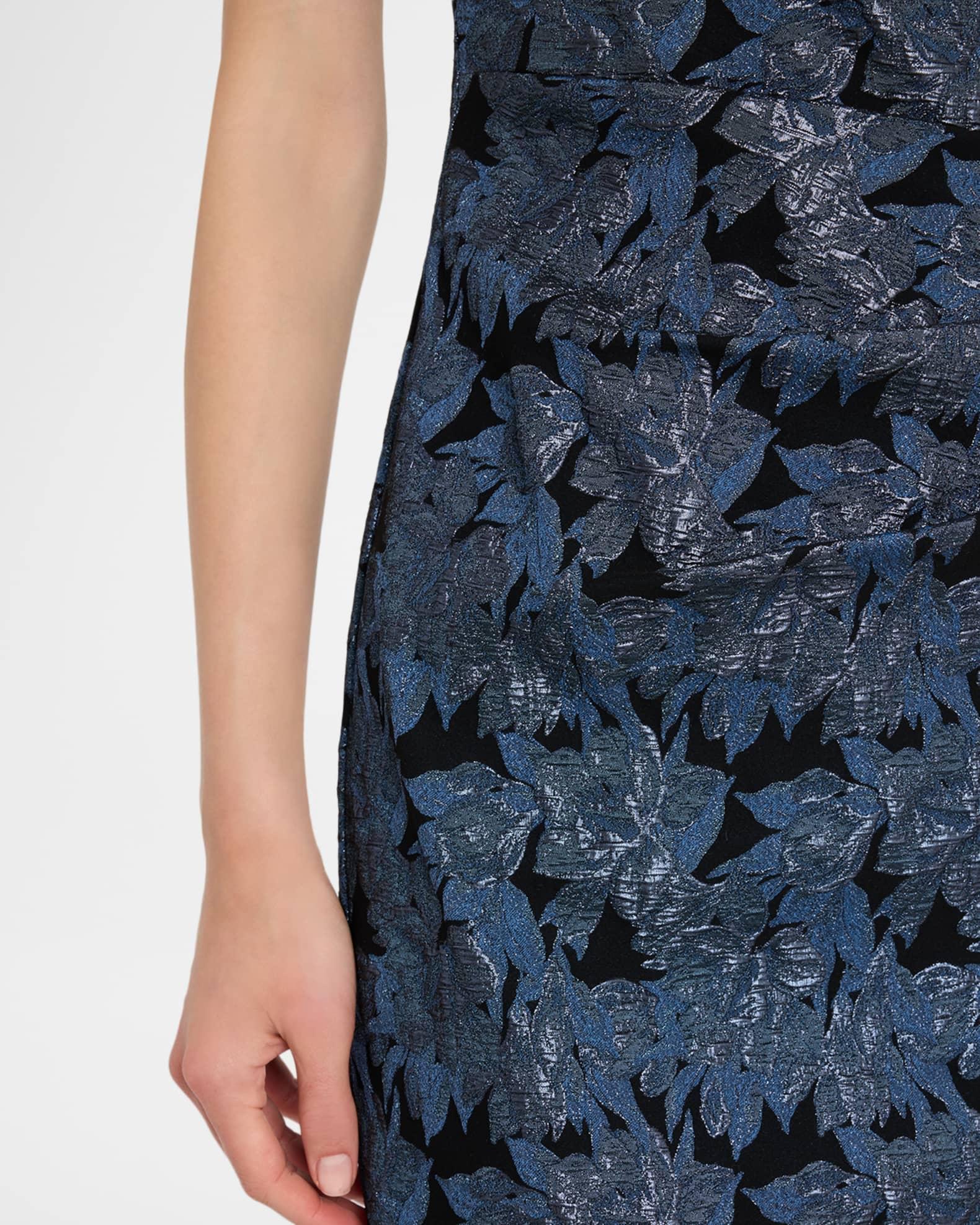 Sleeveless Floral Stretch Jacquard Midi Dress Product Image