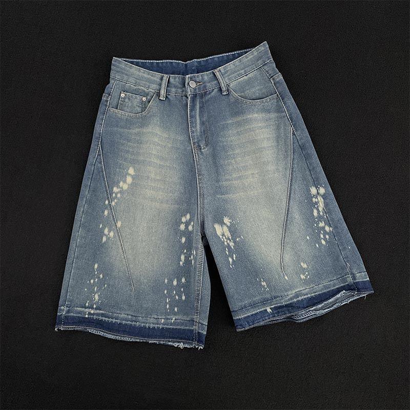 Mid Rise Washed Wide Leg Jorts Product Image