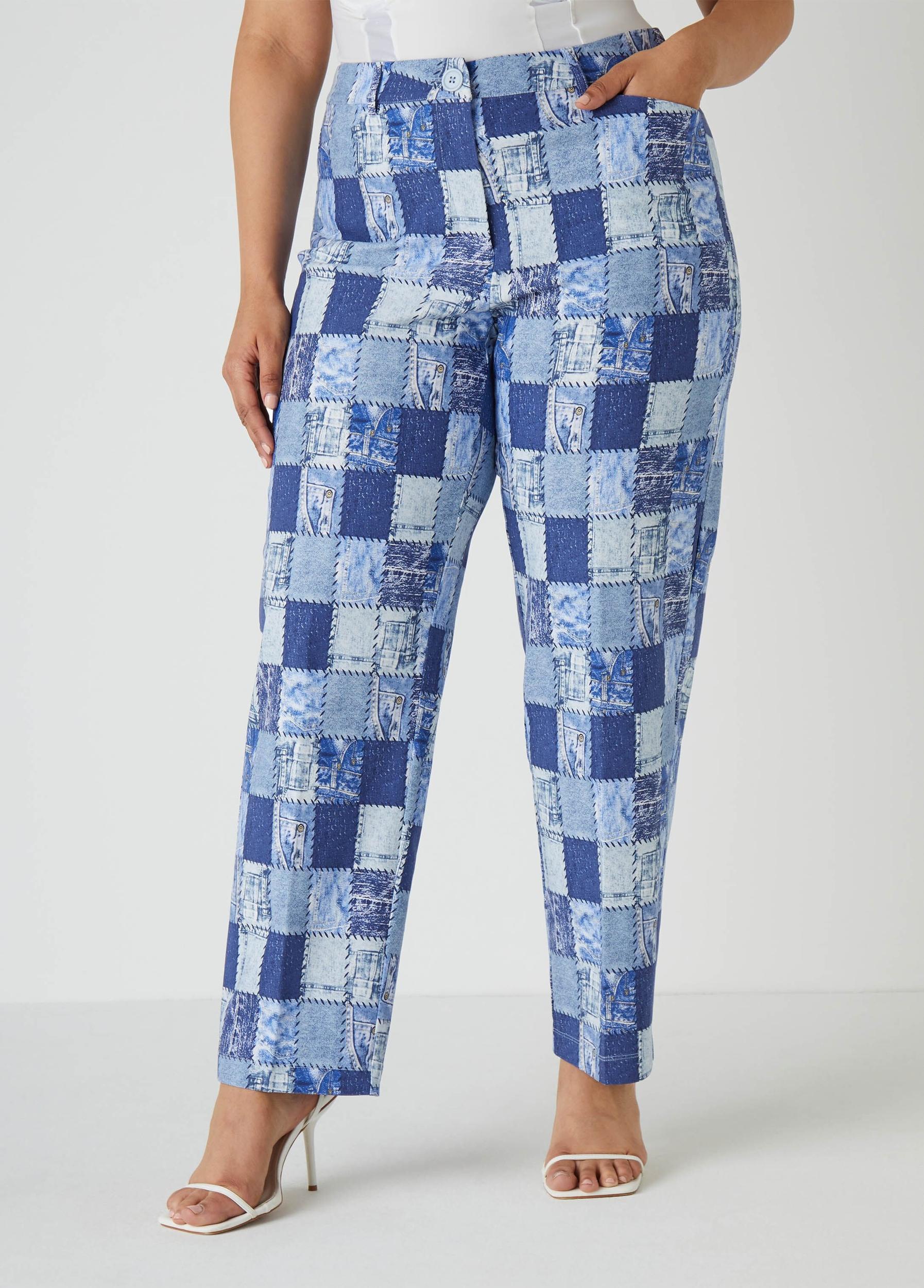 Denim Print Trousers Product Image