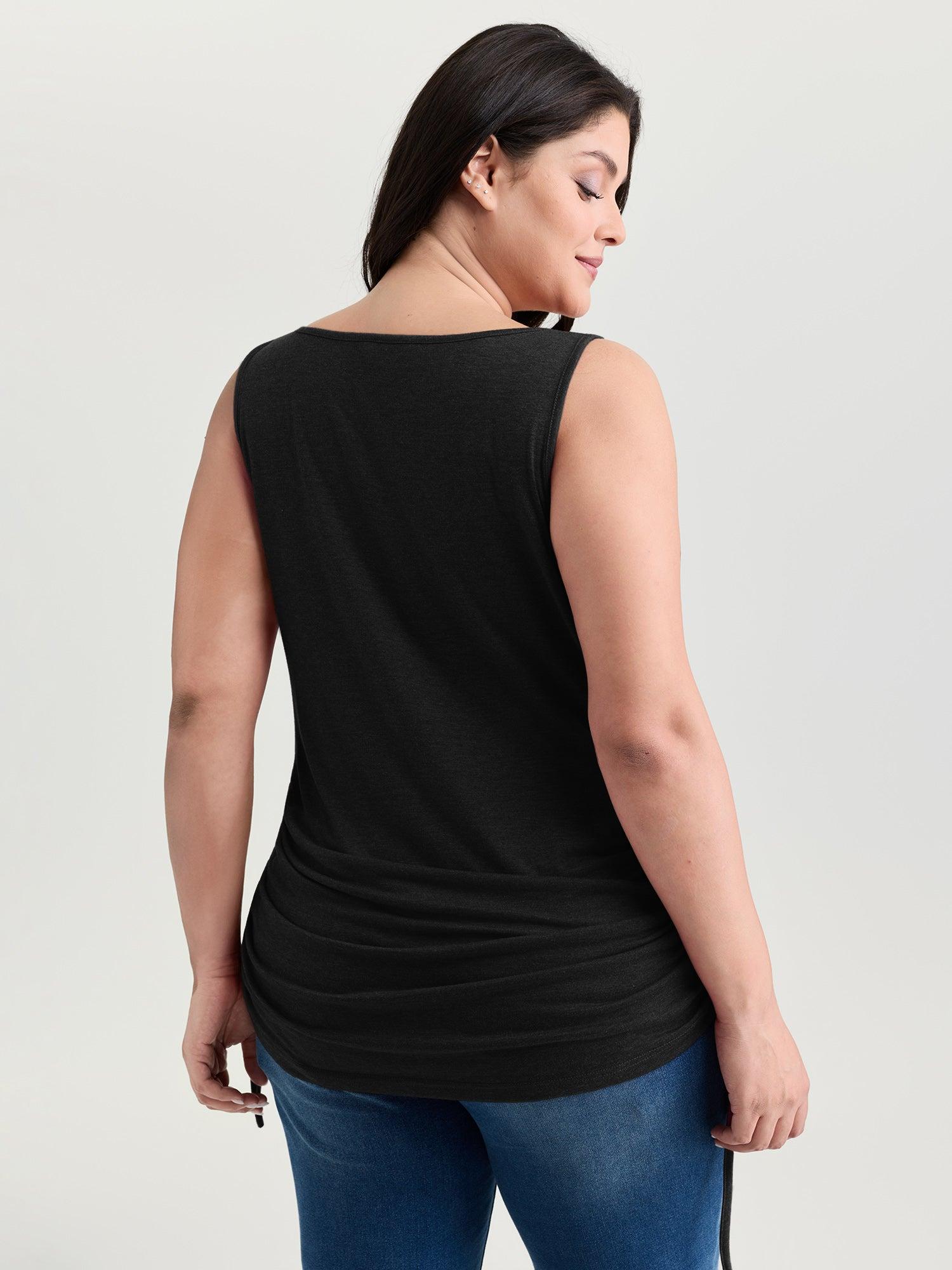 Supersoft Drawstring Ruched Scoop Neckline Tank Top Female Product Image