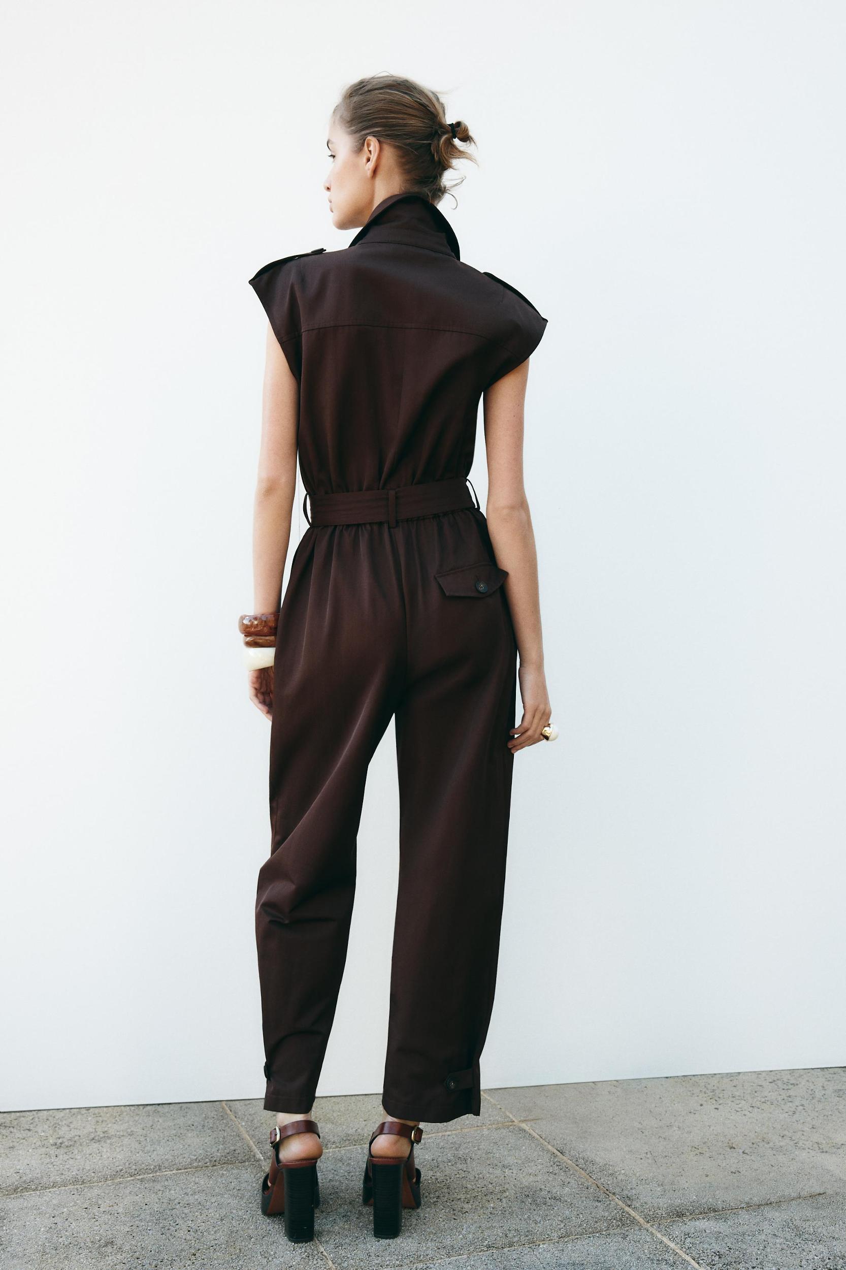 BELTED SLEEVELESS JUMPSUIT Product Image