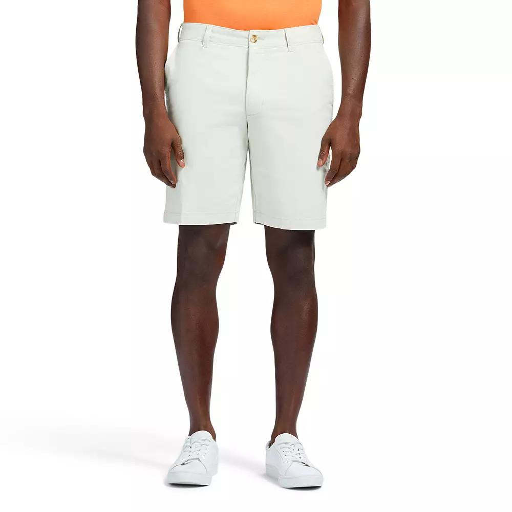 Men's IZOD Saltwater Flat Front Chino Shorts, Size: 40, Silver Birch Product Image