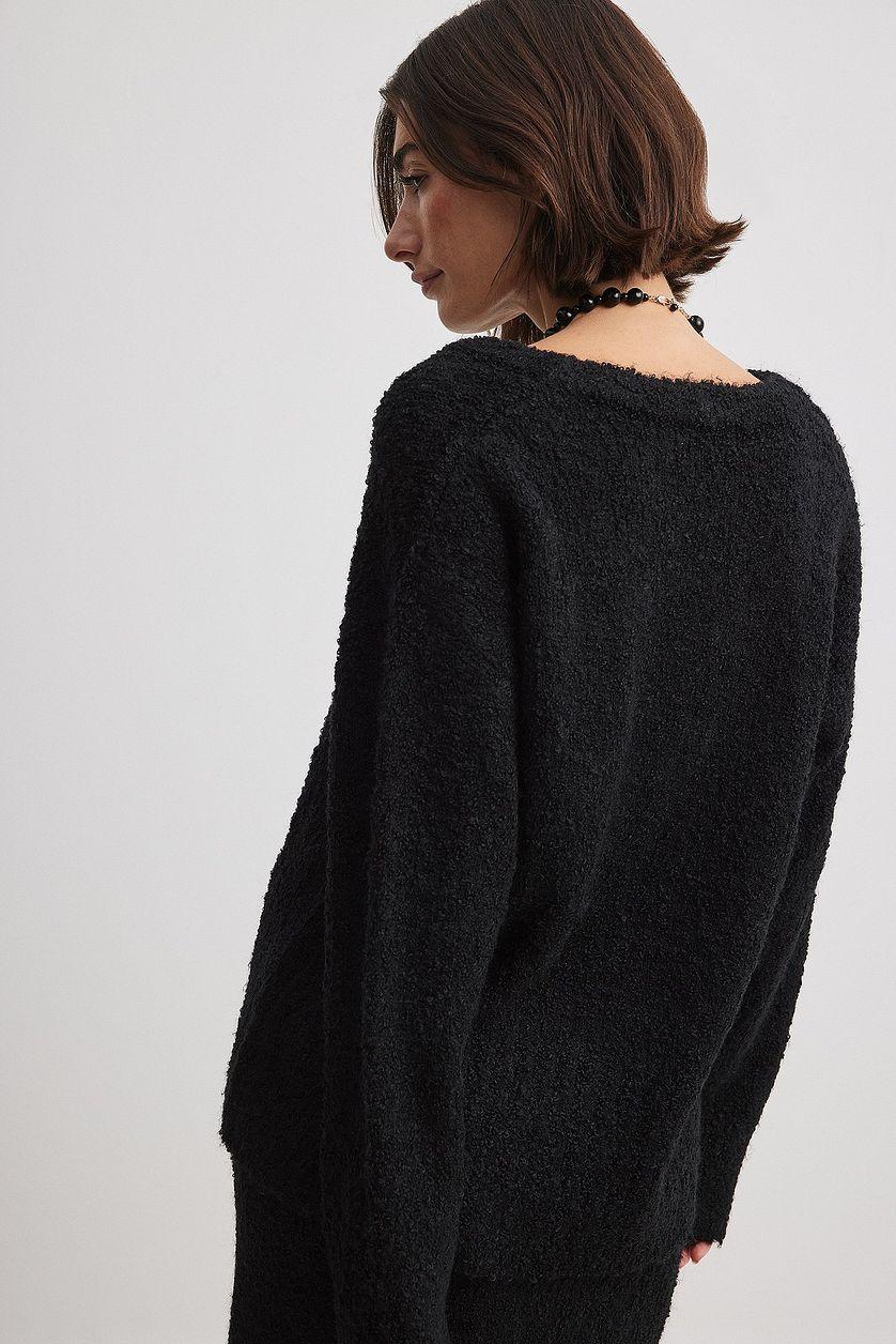 Scoop Neck Knitted Sweater Product Image