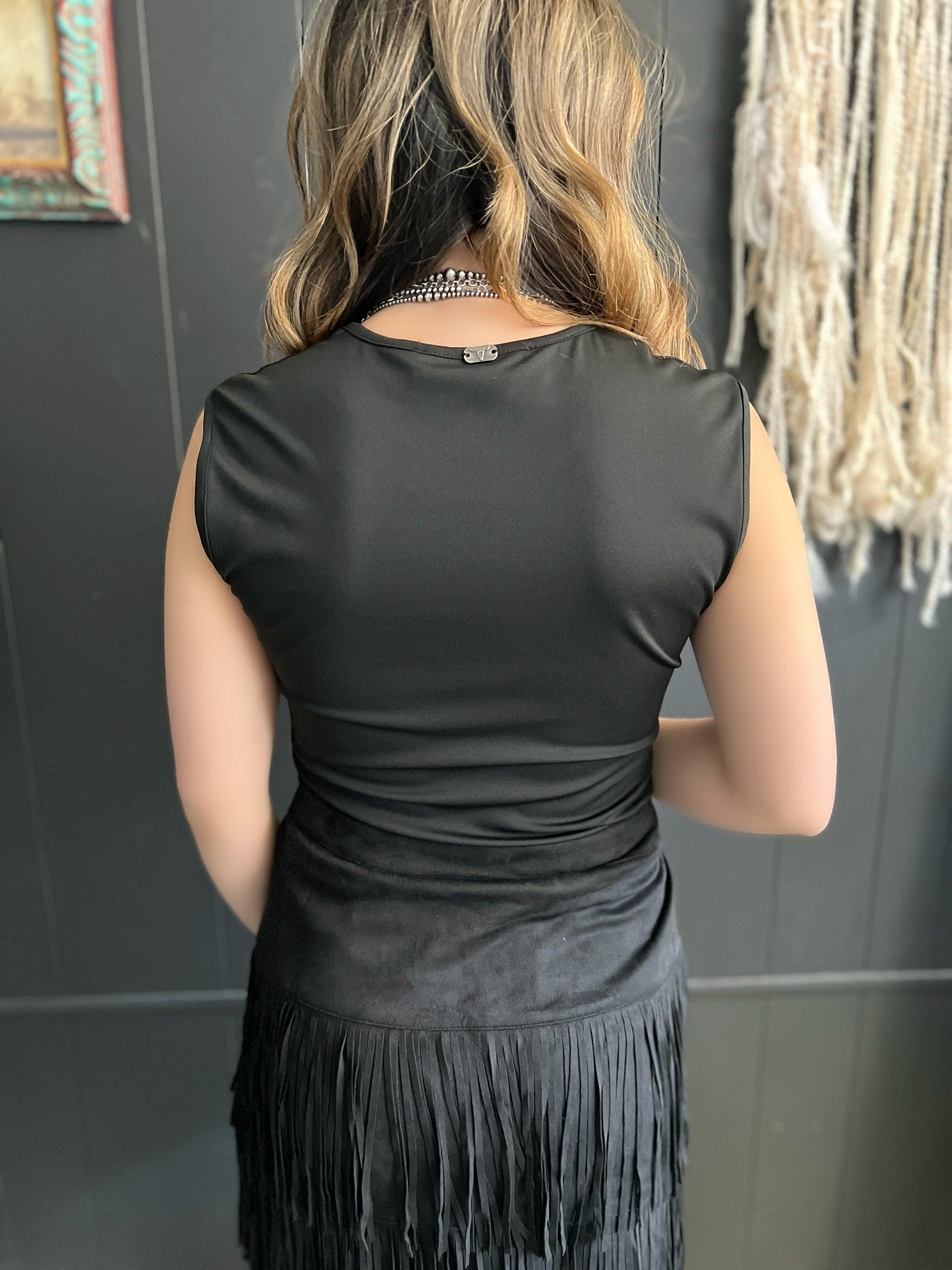 Black Studded Bodysuit with Mesh Front Product Image